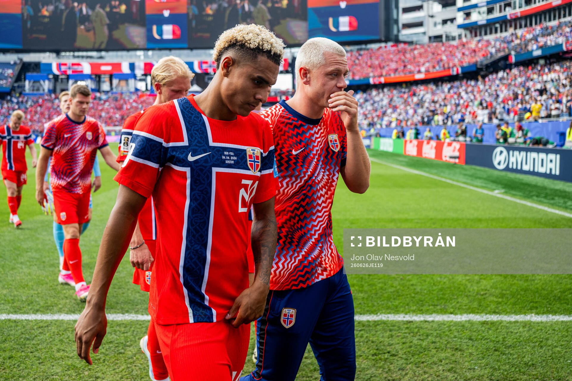 Antonio Nusa and Julian Ryerson of Norway