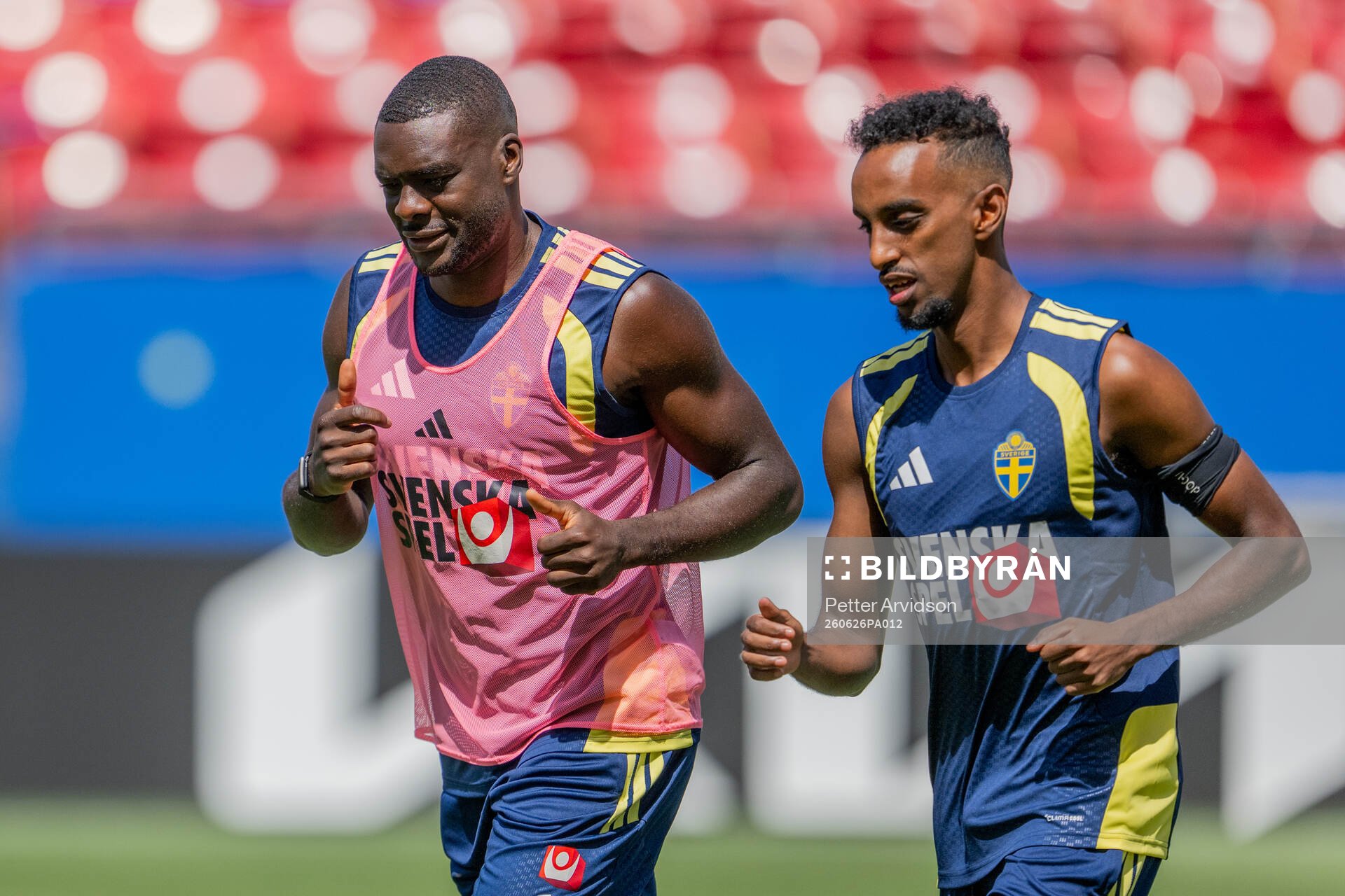 Ken Sema and Taha Ali of the Swedish national football team