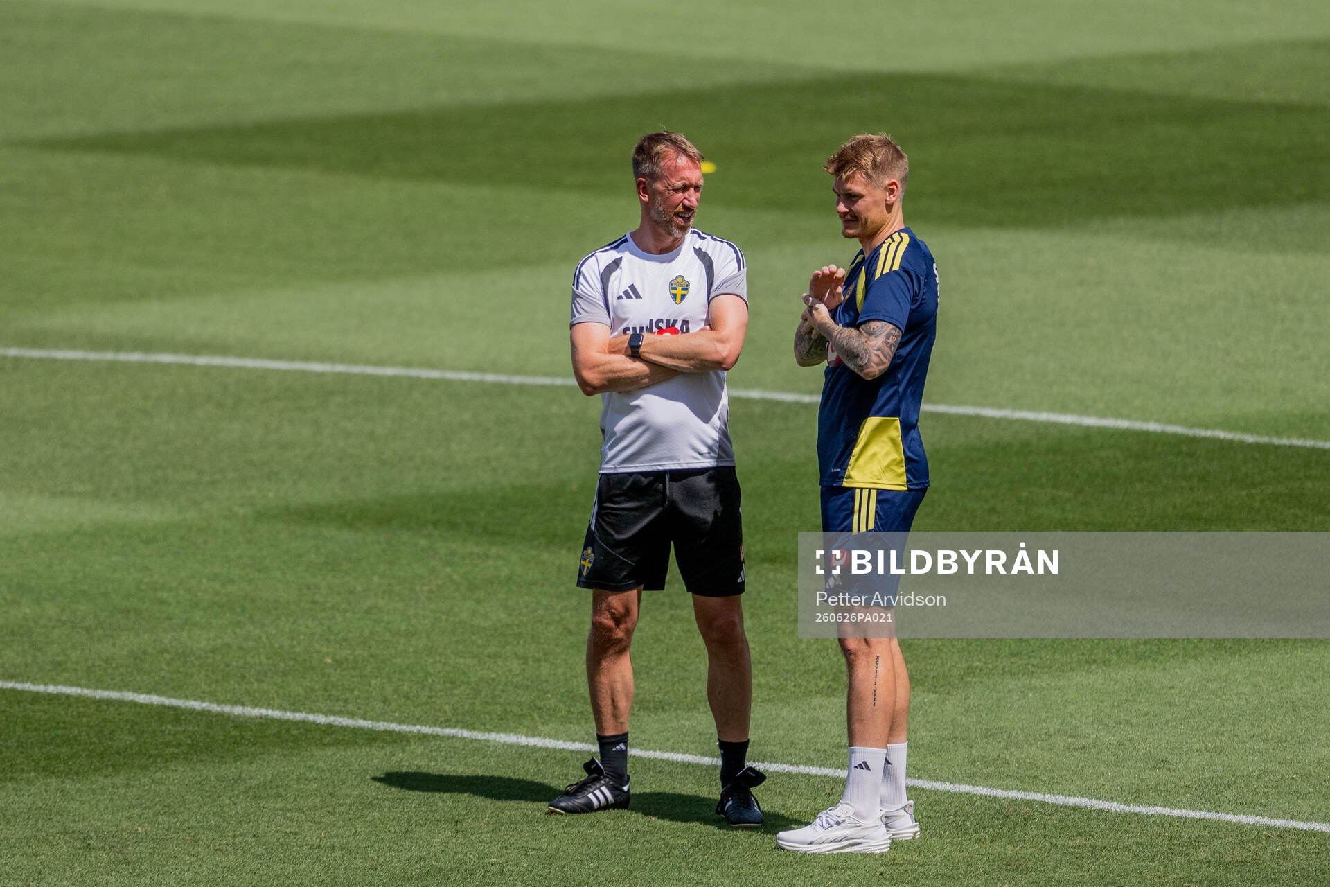 Head coach Graham Potter and Eric Smith of the Swedish