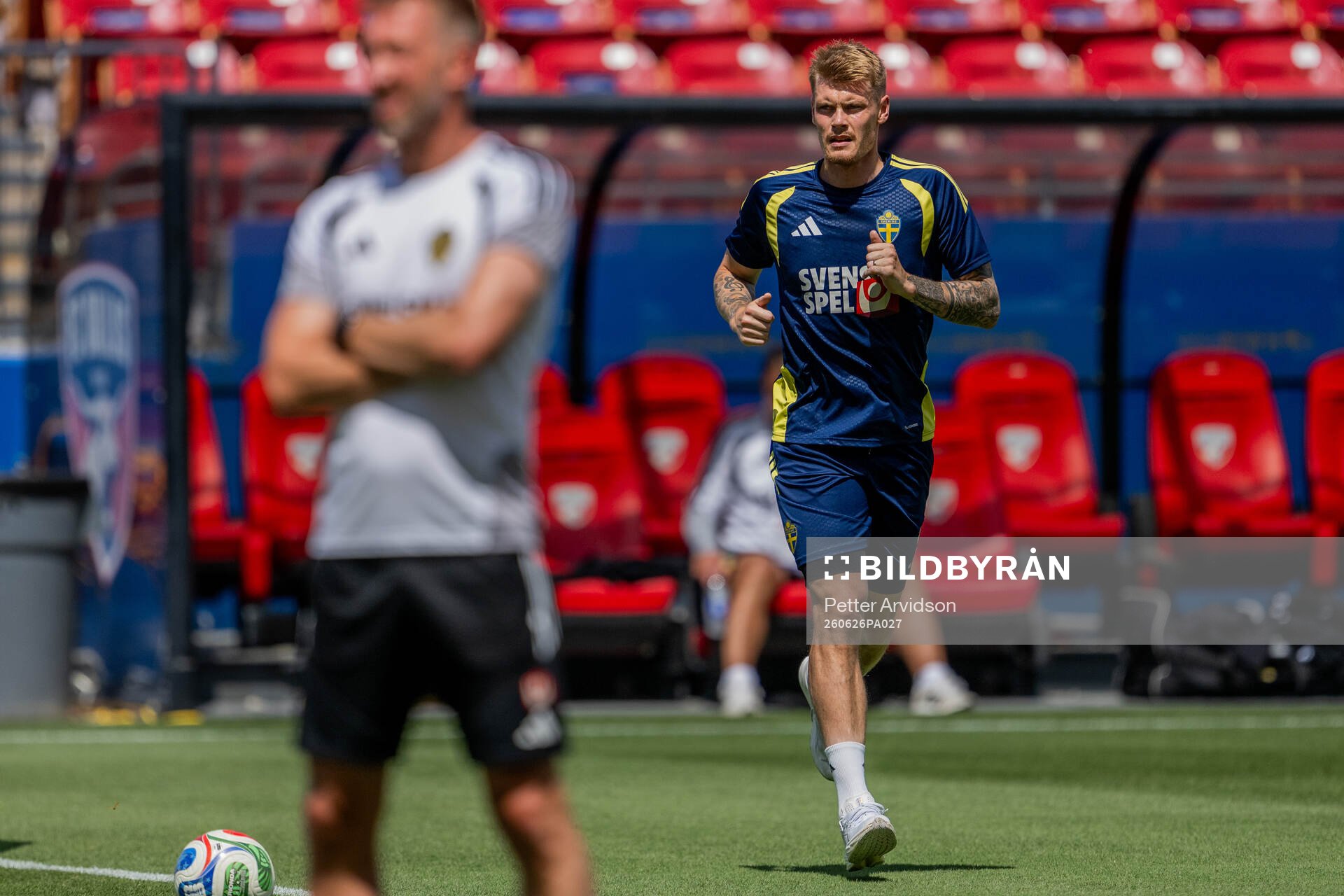 Eric Smith of the Swedish national football team at a