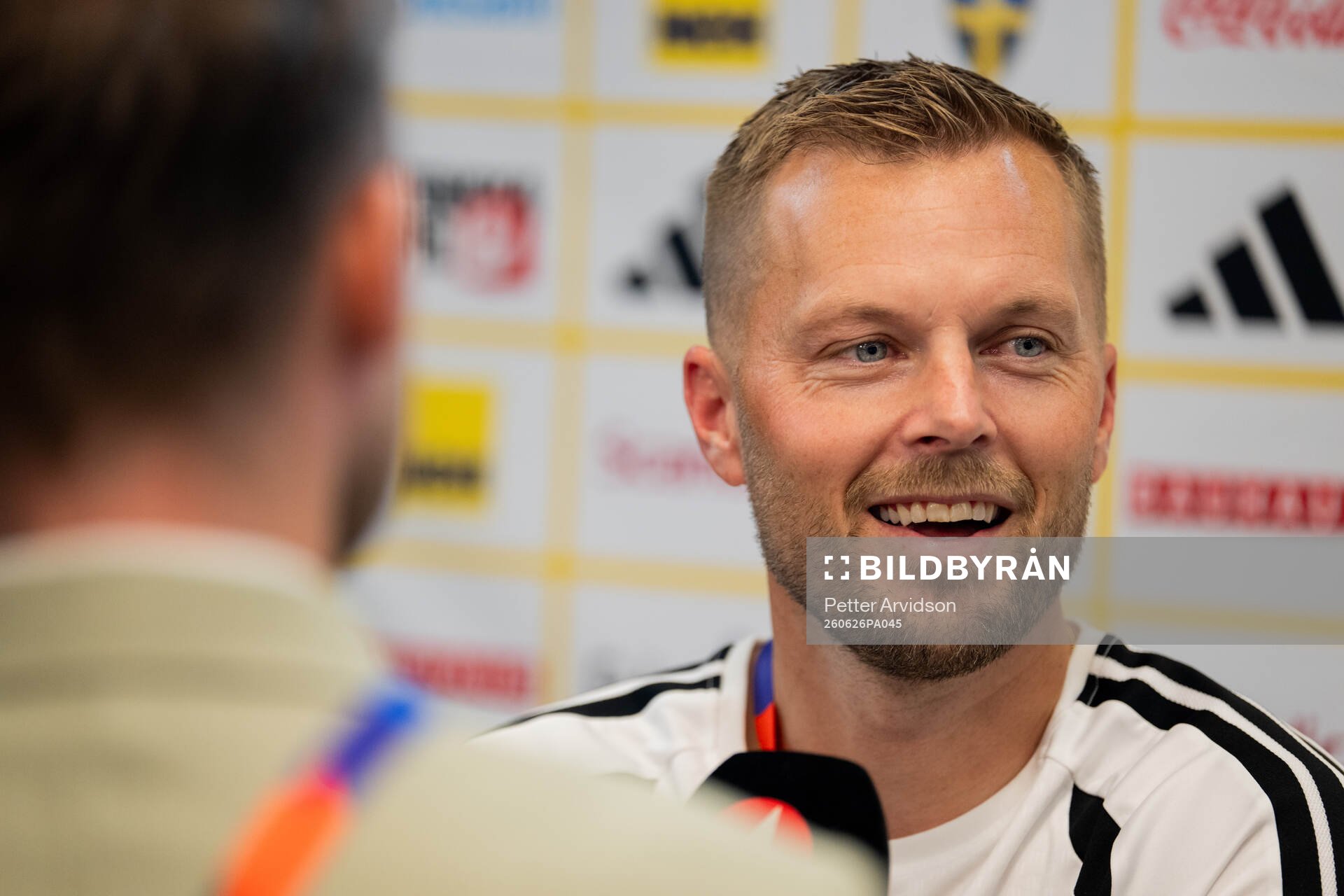 Assistant coach Sebastian Larsson of the Swedish men's