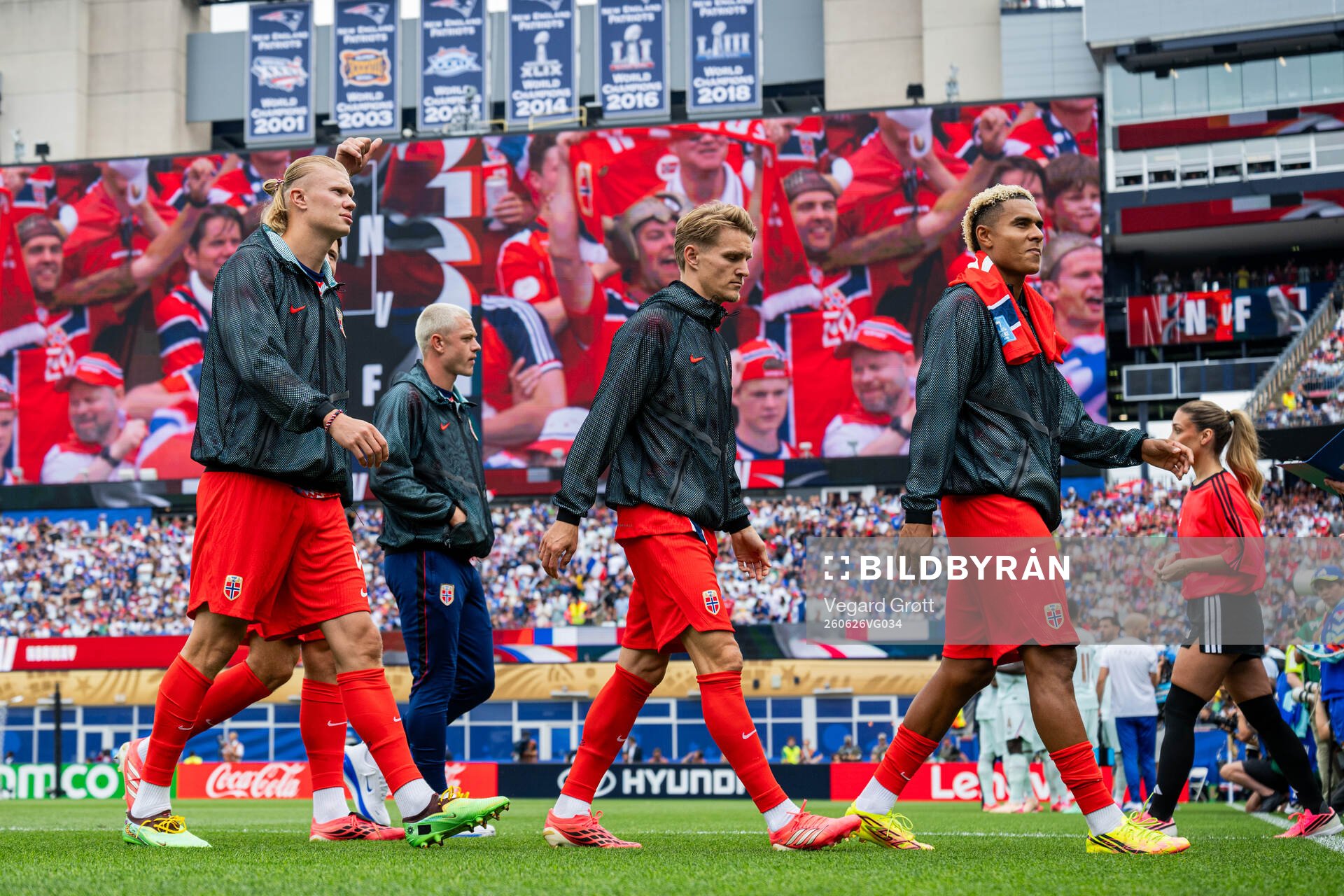 Erling Braut Haaland, Martin Ødegaard and Antonio Nusa of