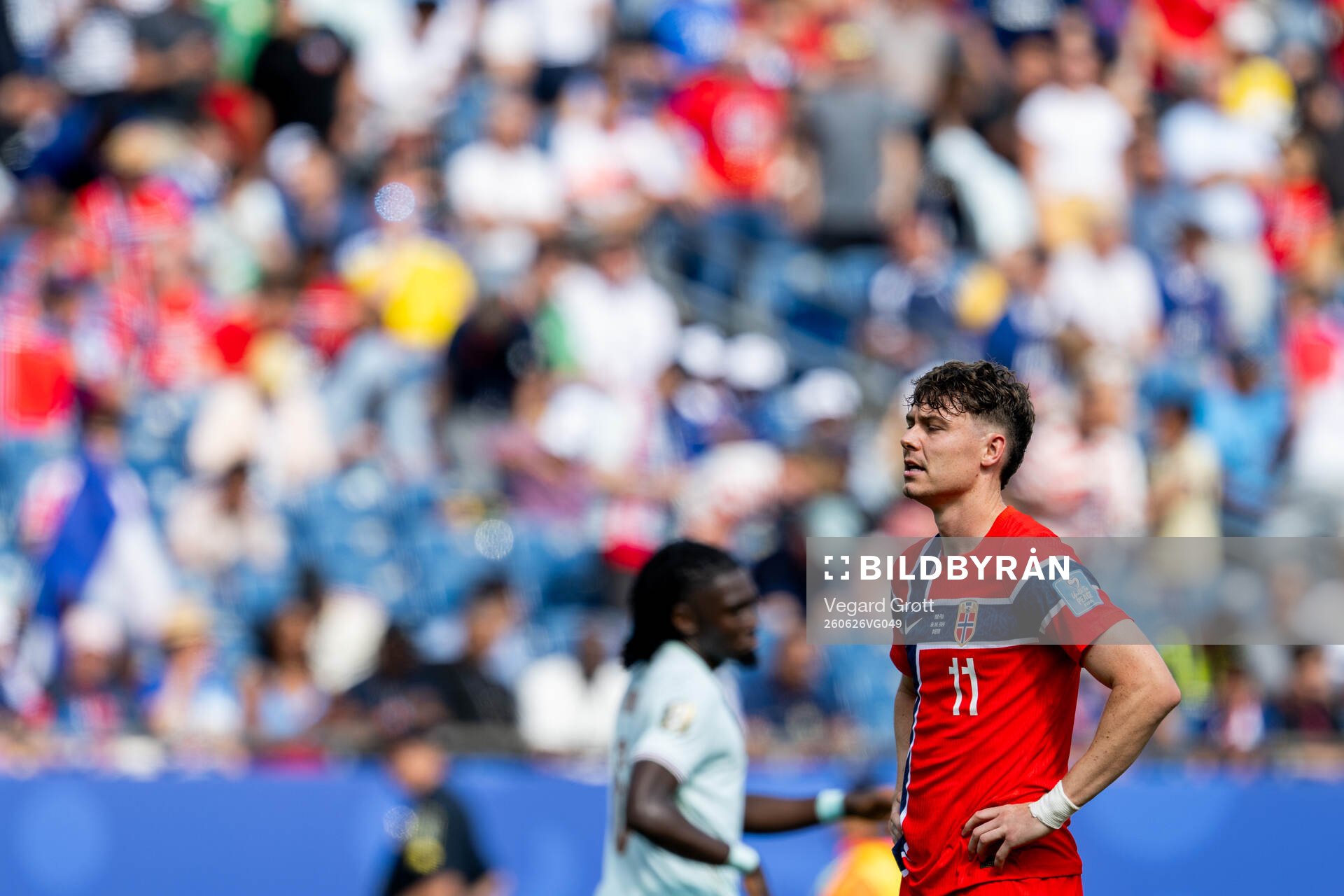 Jørgen Strand Larsen of Norway looks dejected