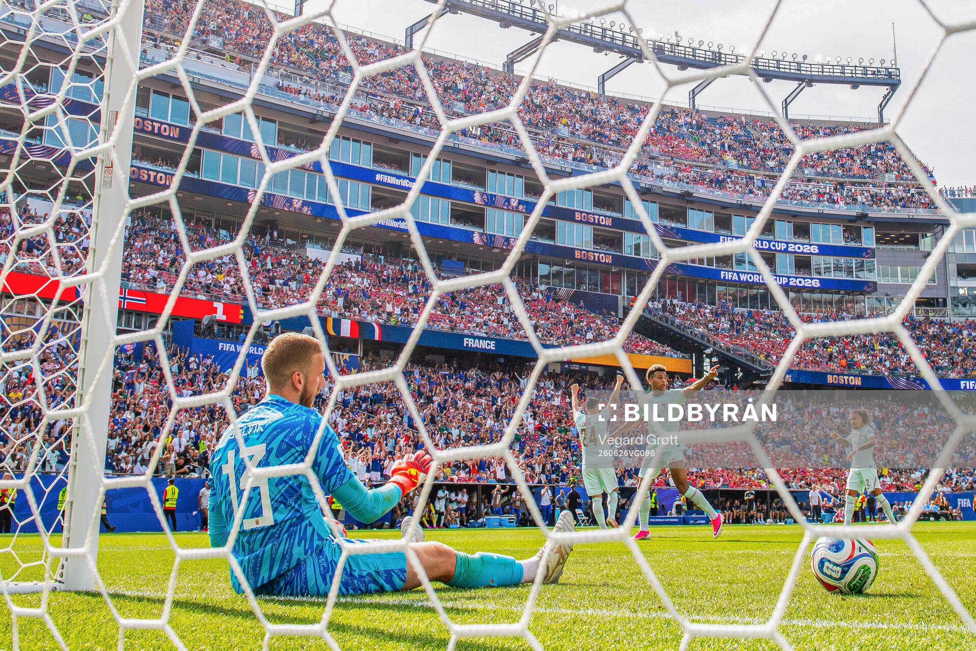 Goalkeeper Egil Selvik of Norway looks dejected as Desire