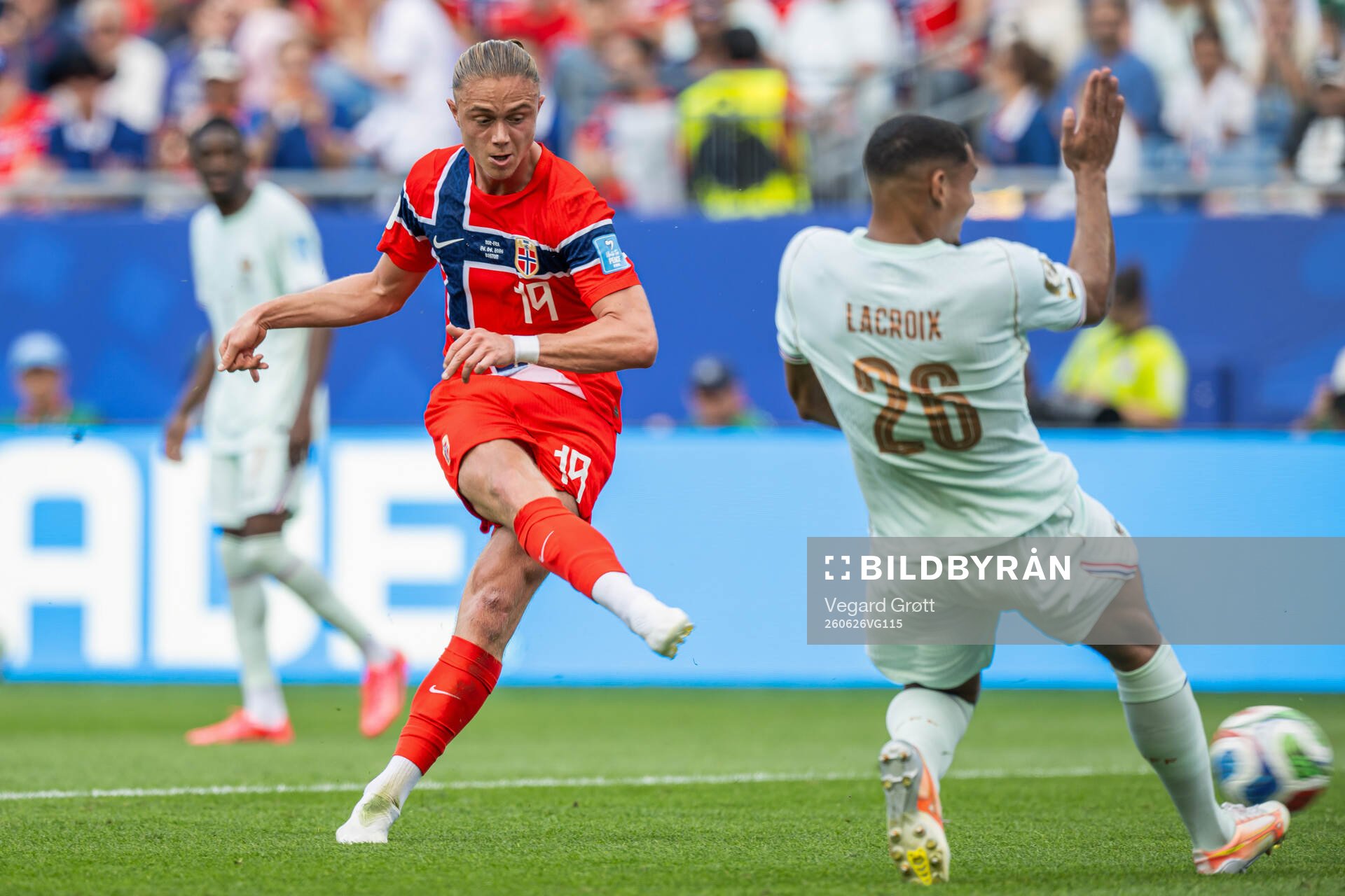 Thelo Aasgaard of Norway scores the 1-2 goal