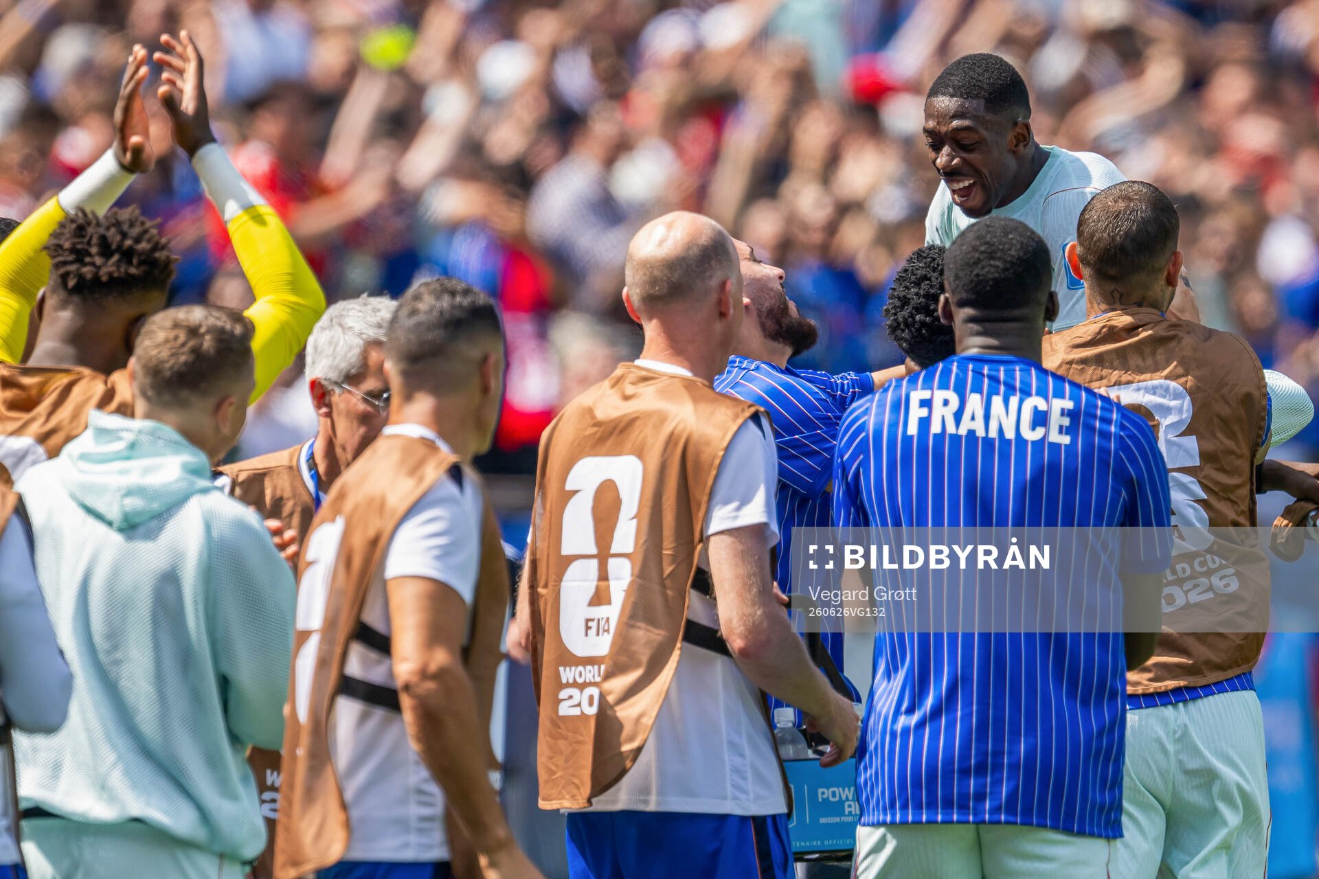 Ousmane Dembele of France celebrates