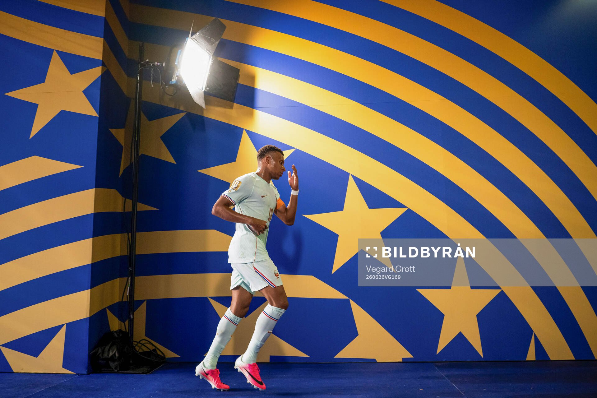 Kylian Mbappe of France at half-time