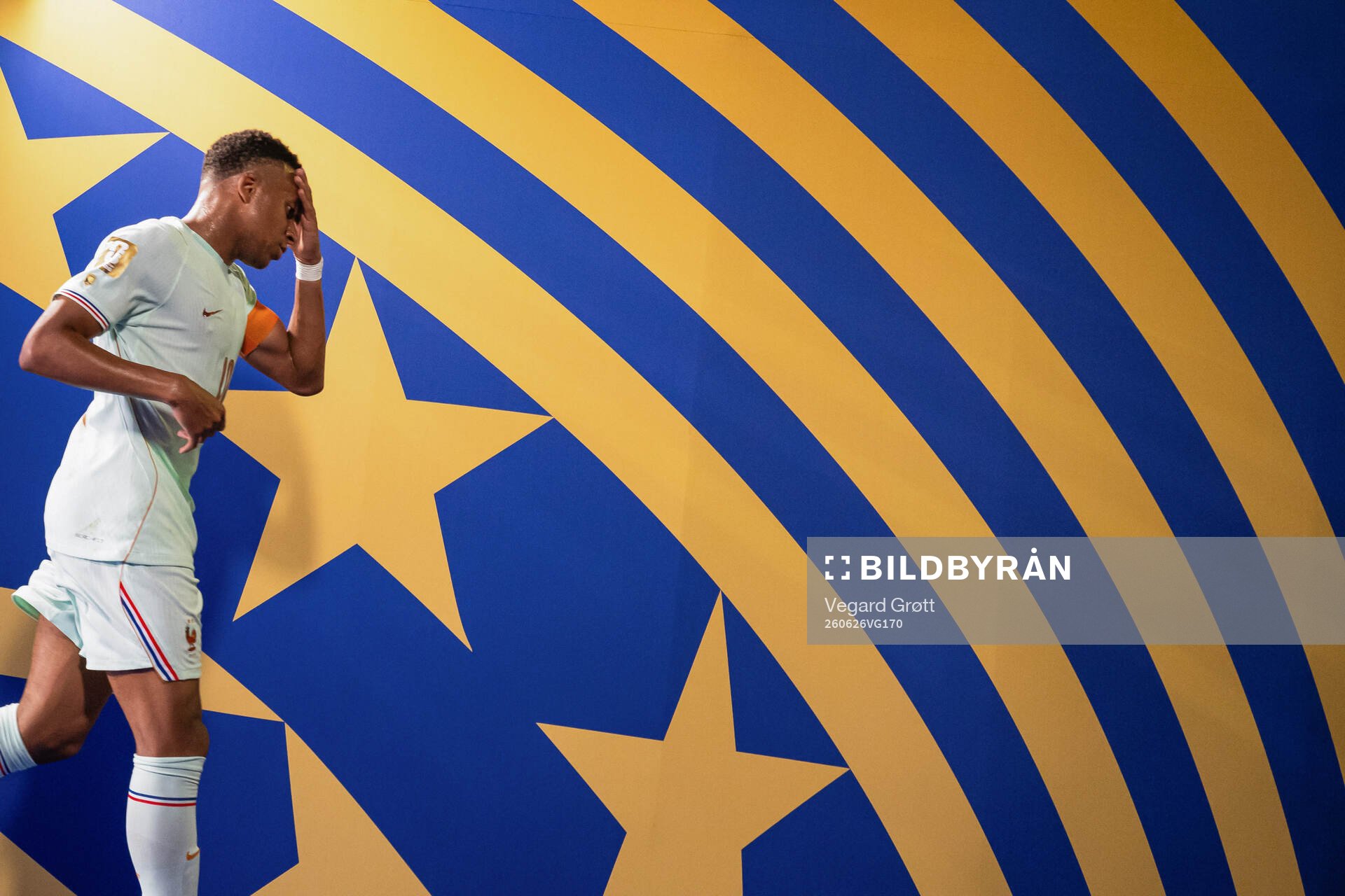 Kylian Mbappe of France at half-time