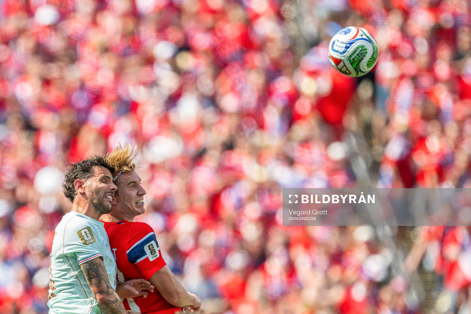 Theo Hernandez of France and Kristian Thorstvedt of Norway