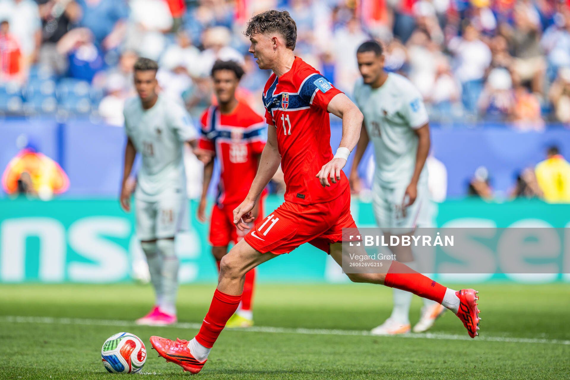 Jørgen Strand Larsen of Norway misses a penalty