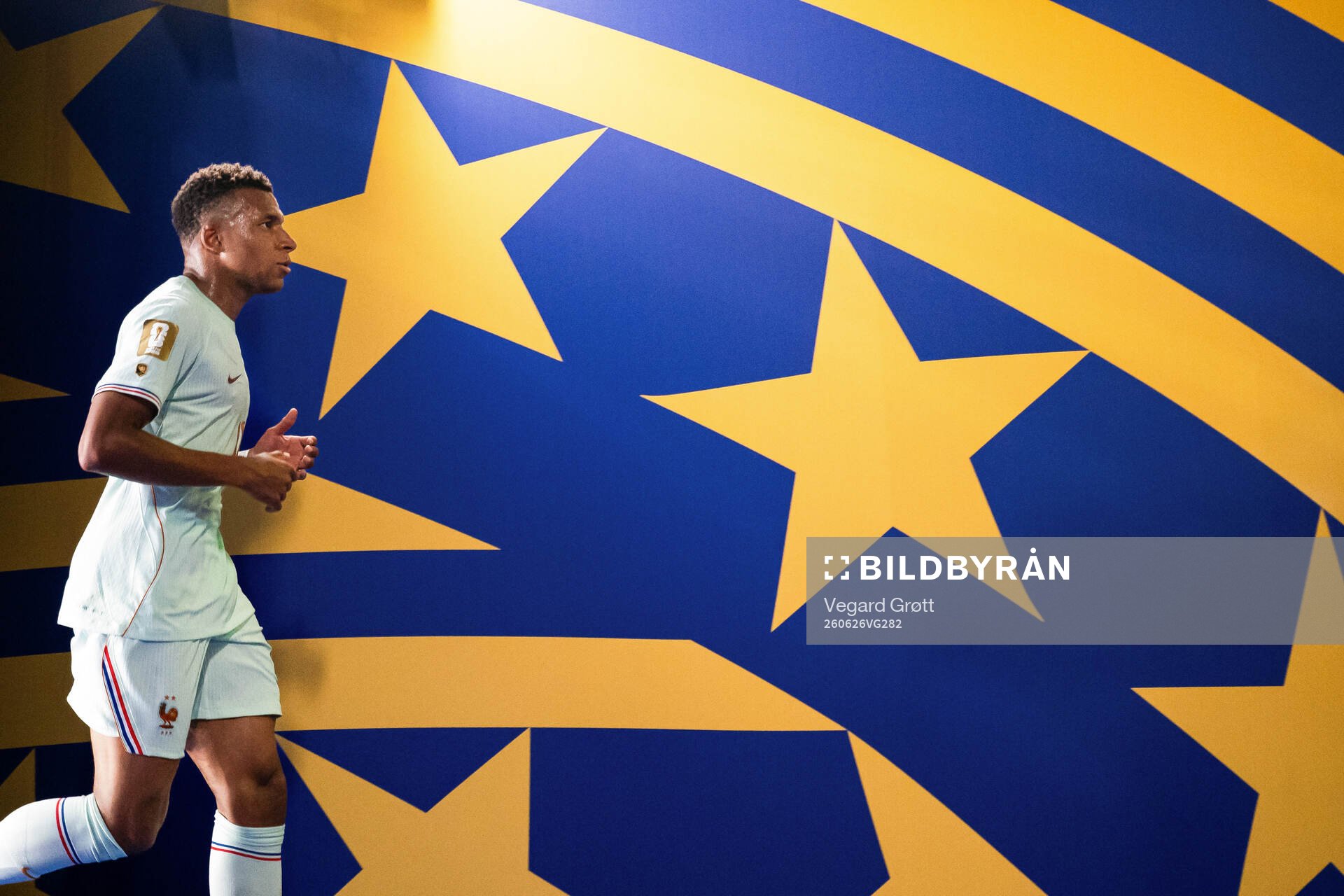 Kylian Mbappe of France at half-time