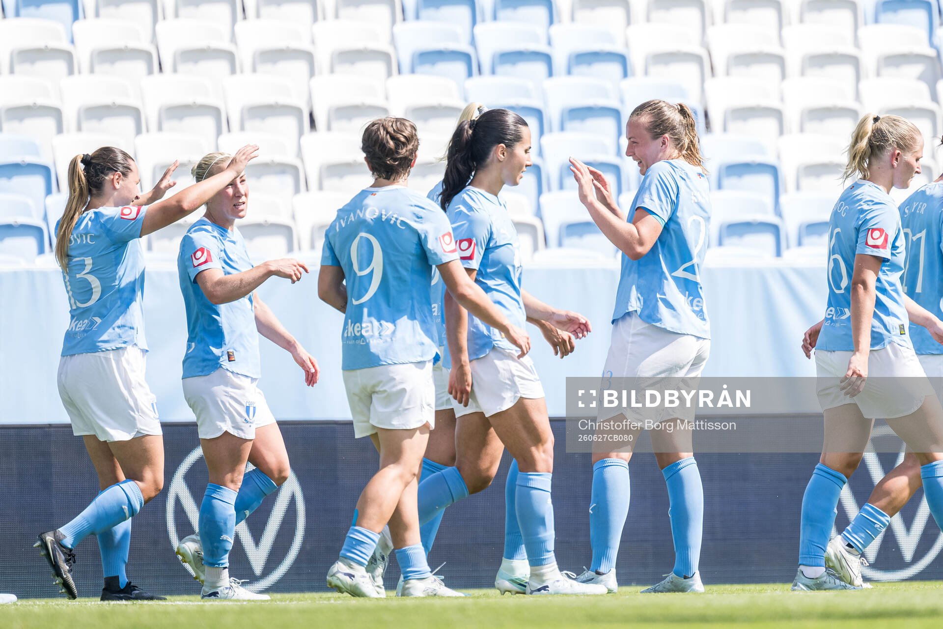 Malmö FFs Sara Kanutte Sørensen Fornes jublar