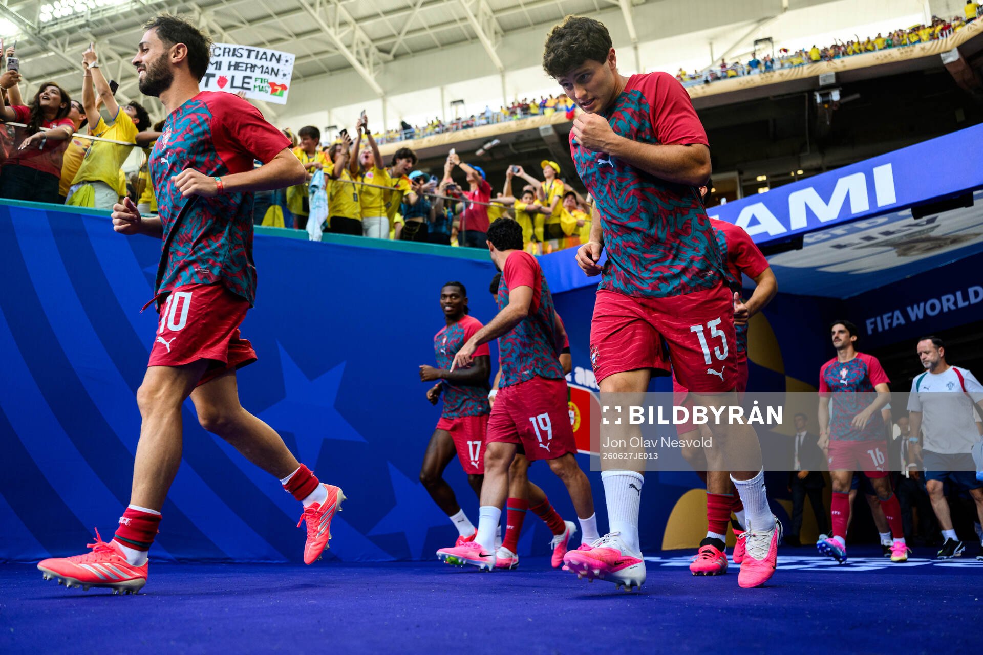 Bernardo Silva and Joao Neves of Portugal