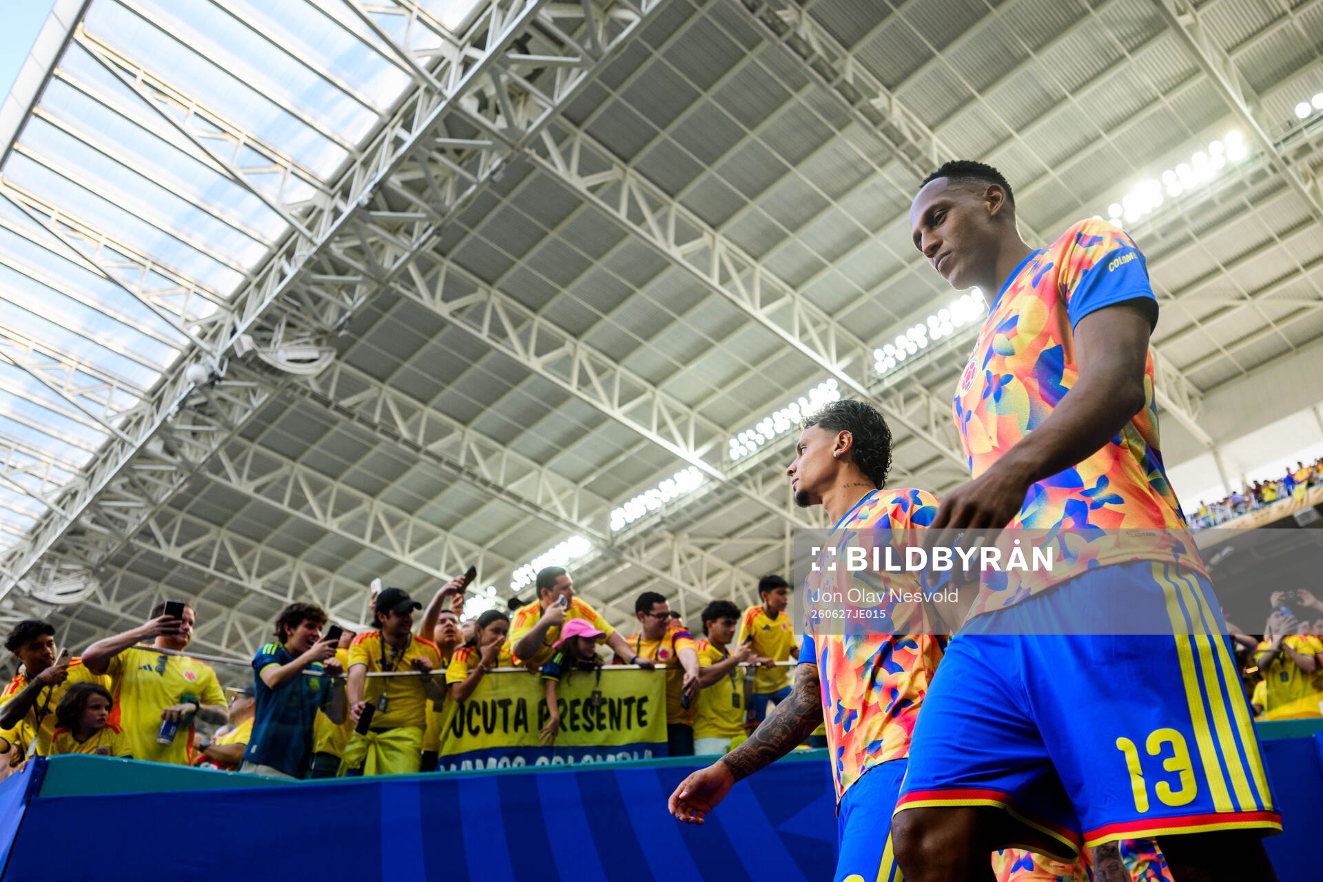 Richard Rios and Yerry Mina of Colombia