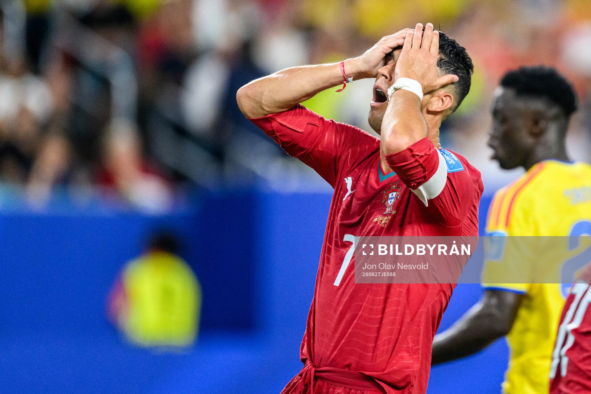 Cristiano Ronaldo of Portugal looks dejected