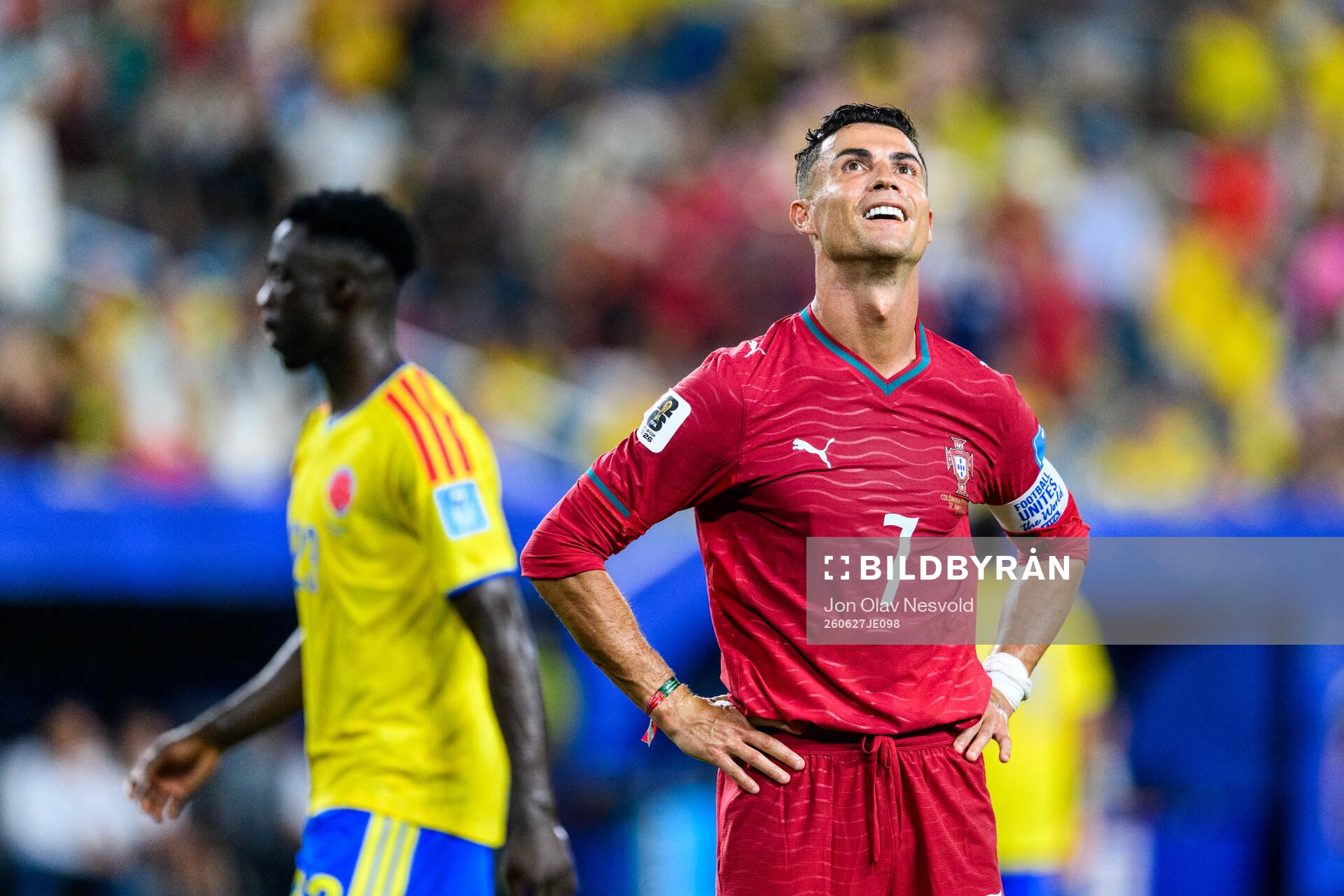 Cristiano Ronaldo of Portugal looks dejected
