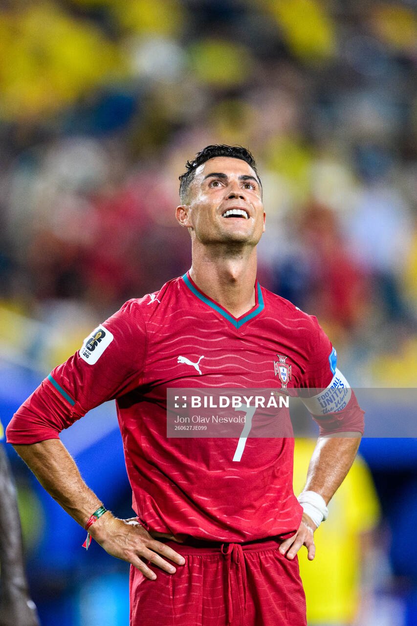 Cristiano Ronaldo of Portugal looks dejected