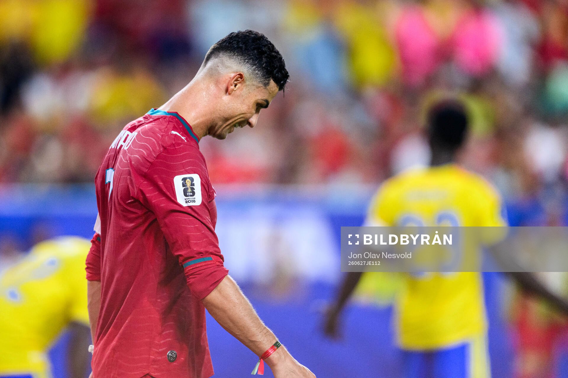 Cristiano Ronaldo of Portugal looks dejected