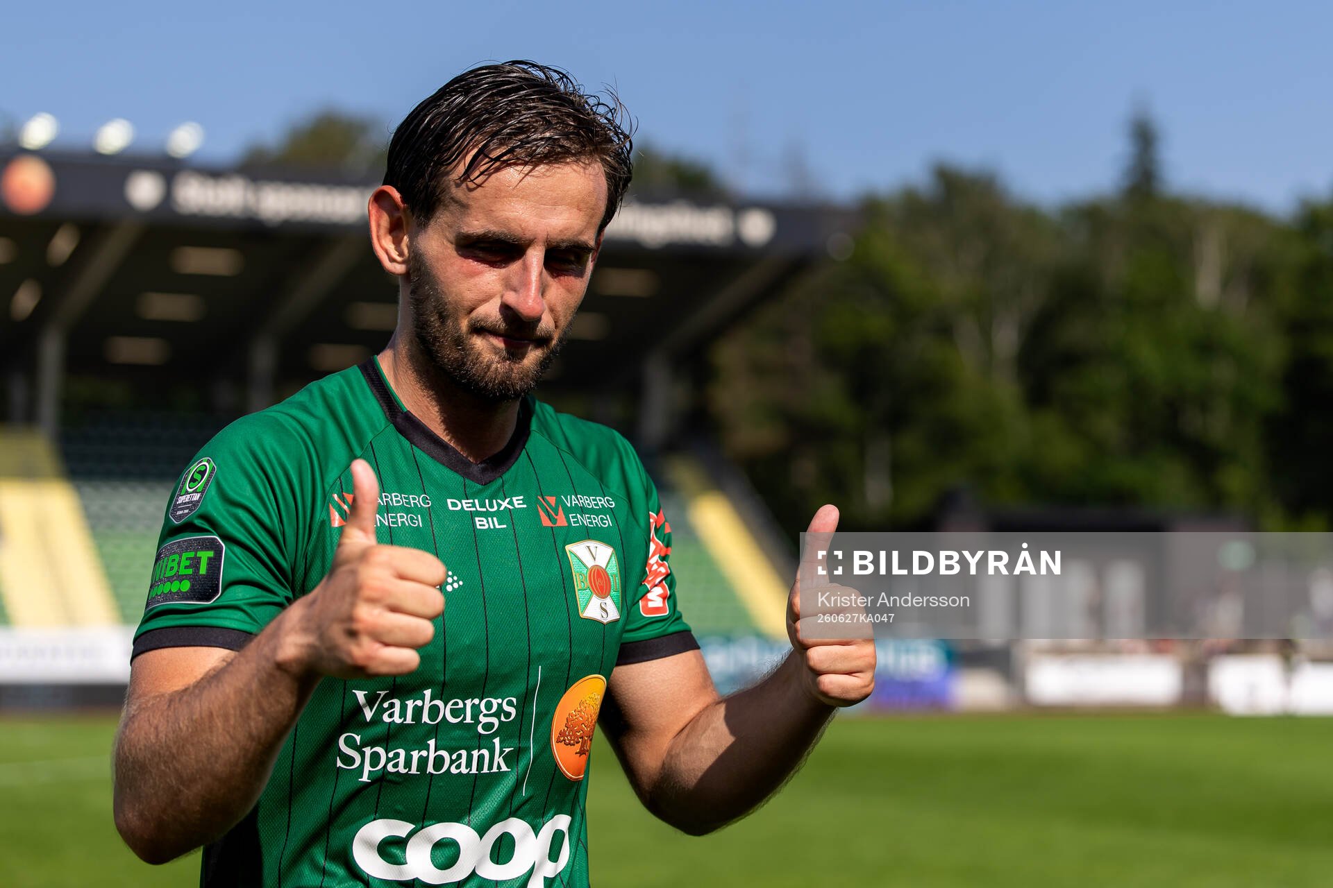 Varbergs Erion Sadiku jublar