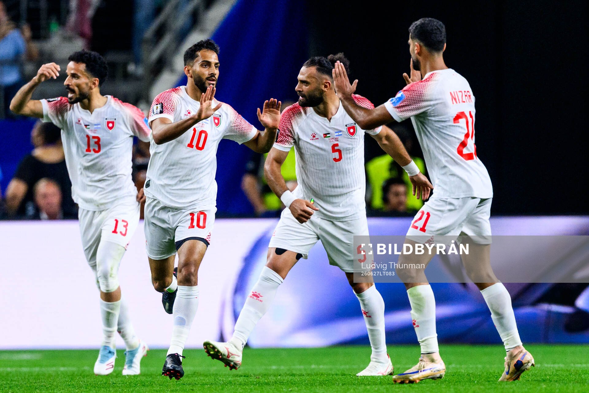 Mousa Altamari of Jordan celebrates