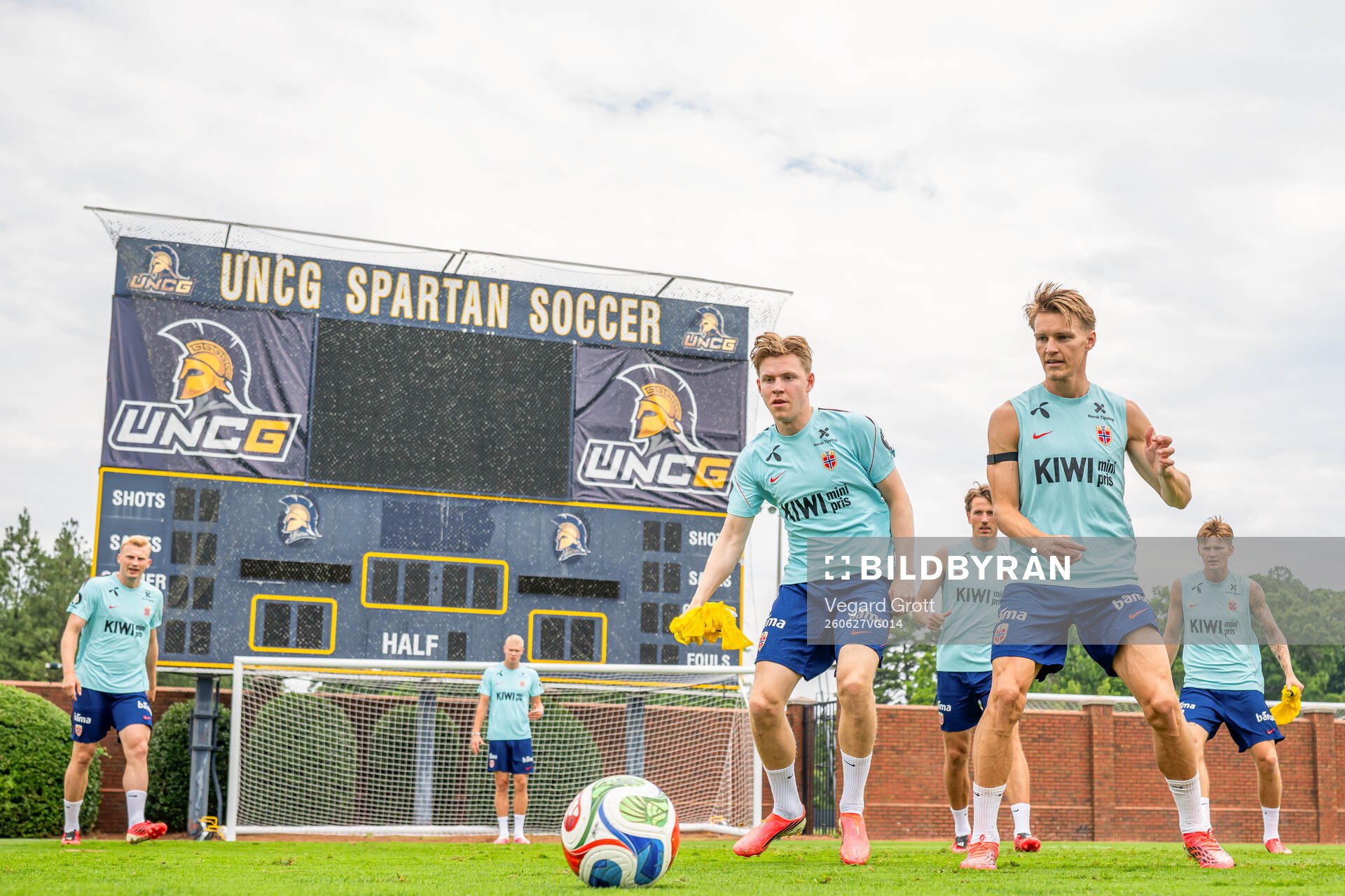 Jens Petter Hauge and Martin Ødegaard of the Norwegian