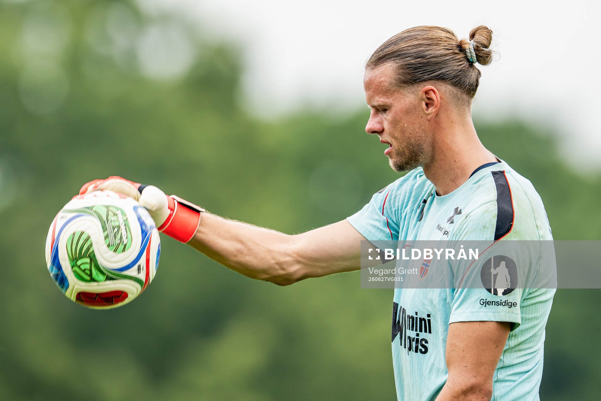 Goalkeeper Ørjan Håskjold Nyland of the Norwegian