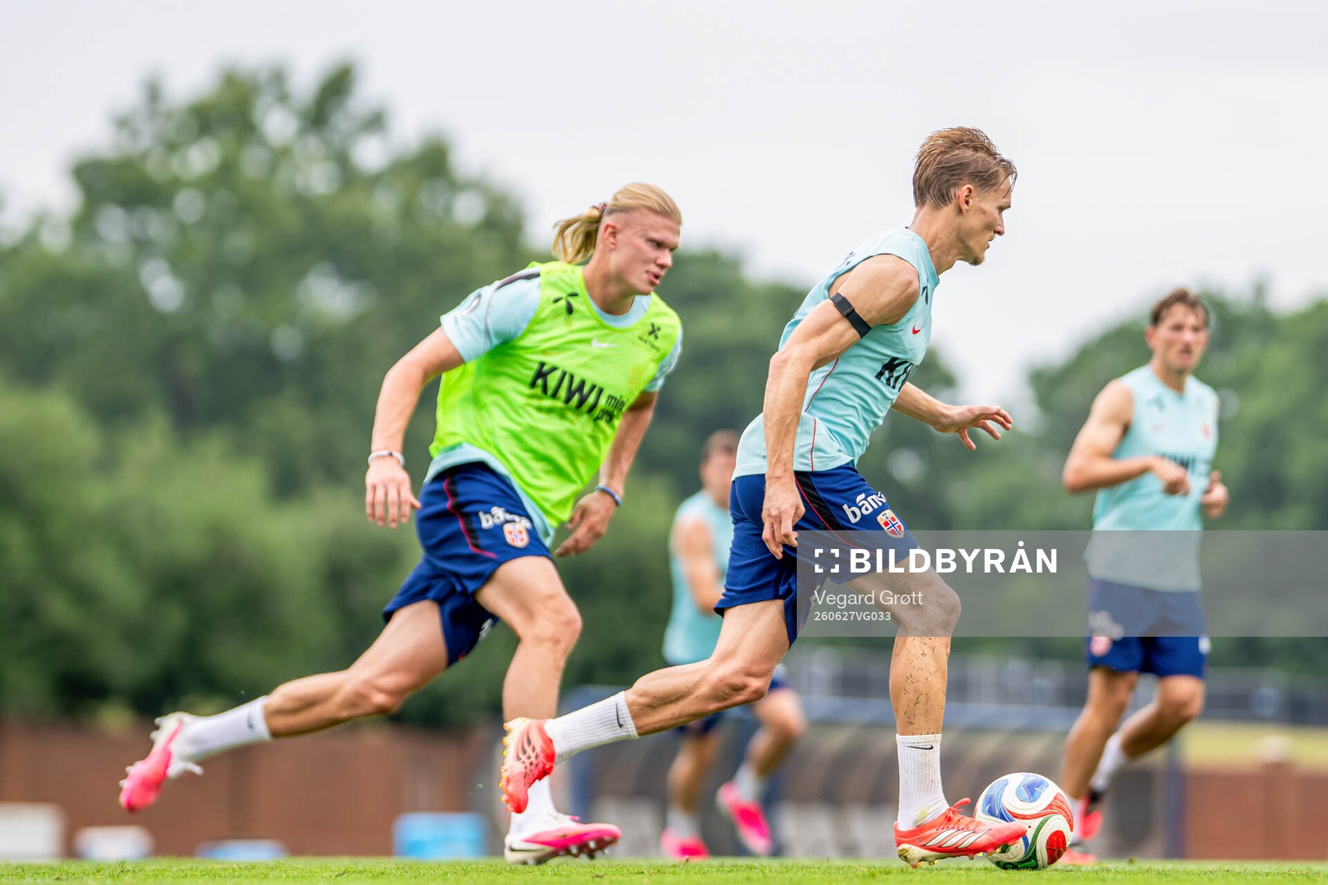 Erling Braut Haaland and Martin Ødegaard of the Norwegian