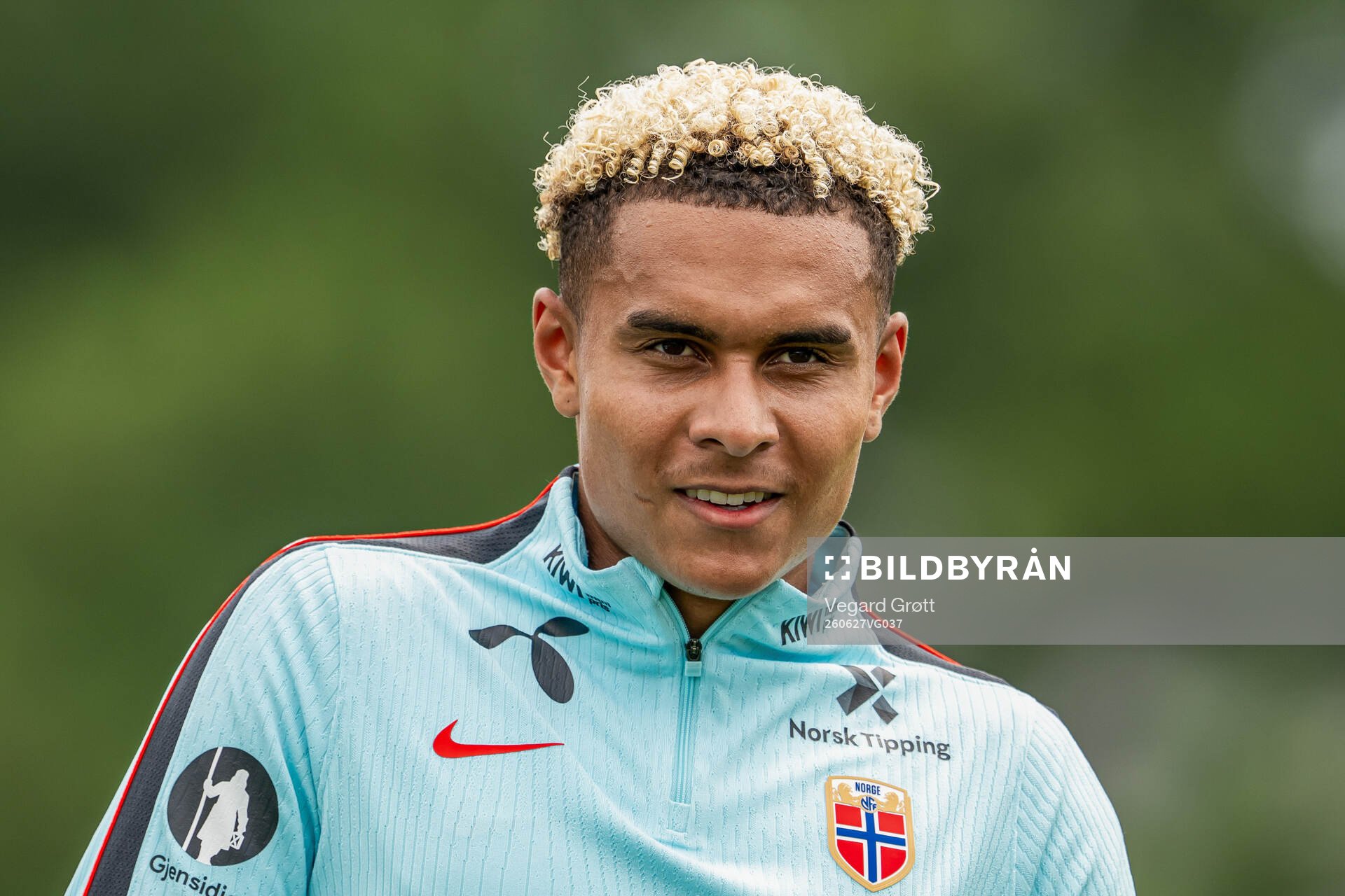 Antonio Nusa of the Norwegian national football team at a