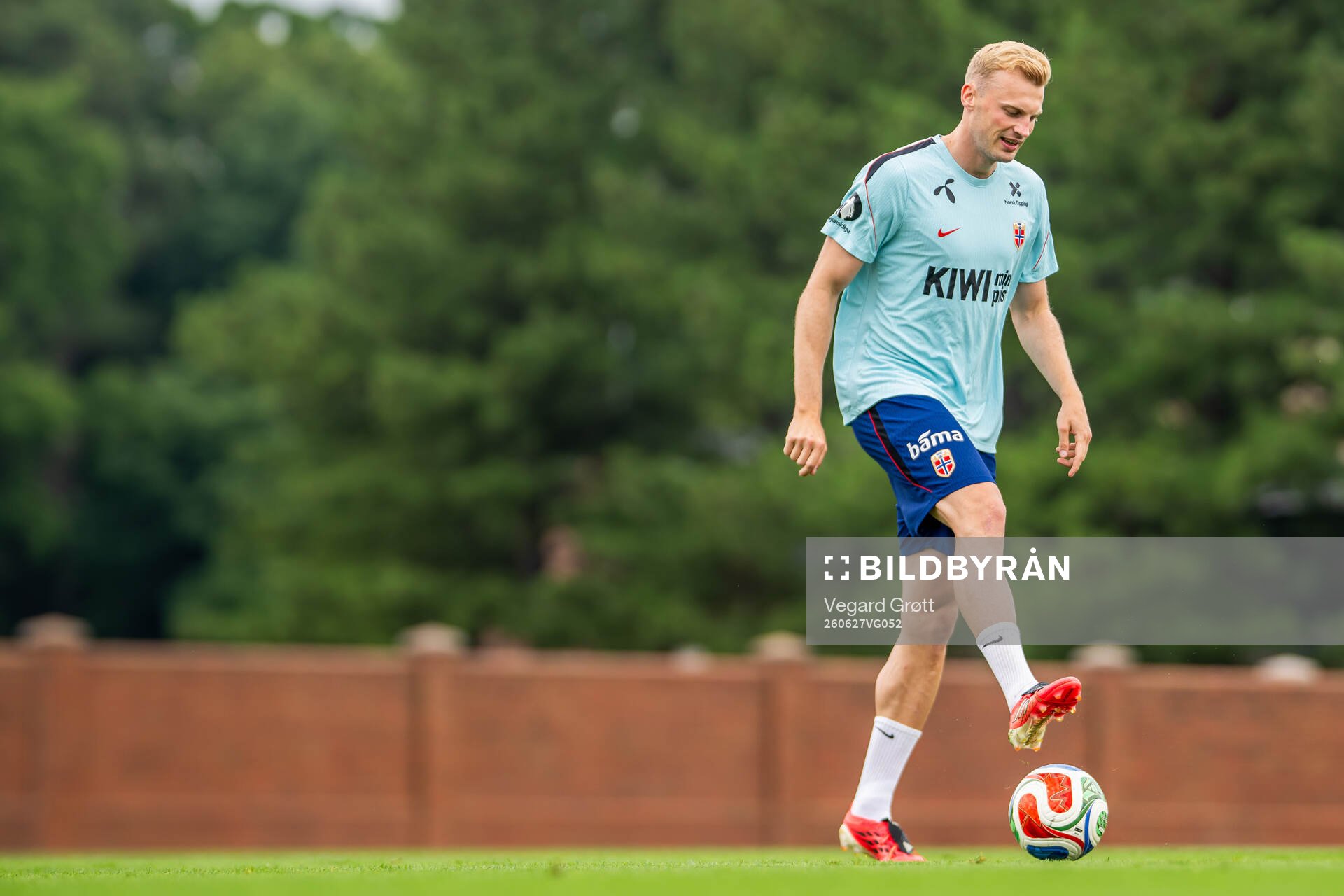 Sondre Langås of the Norwegian national football team at a