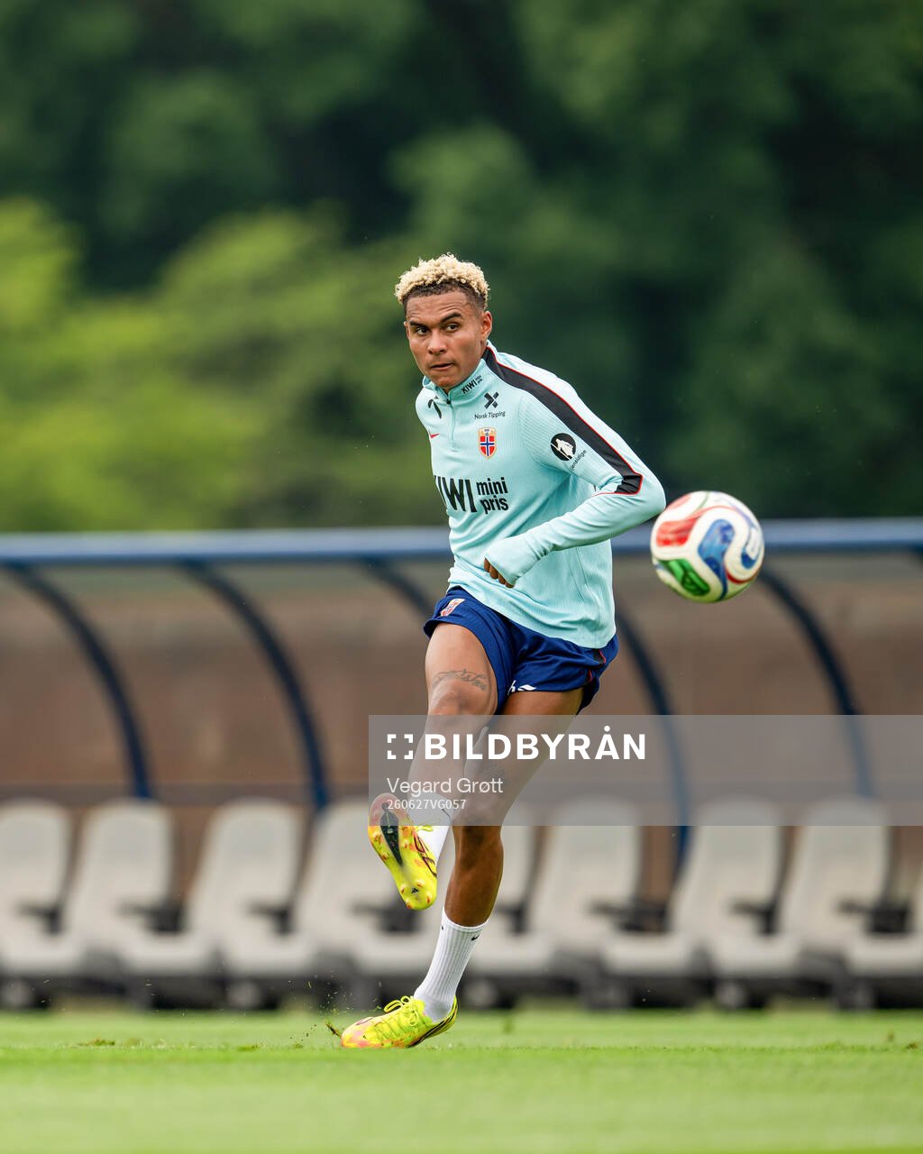 Antonio Nusa of the Norwegian national football team at a