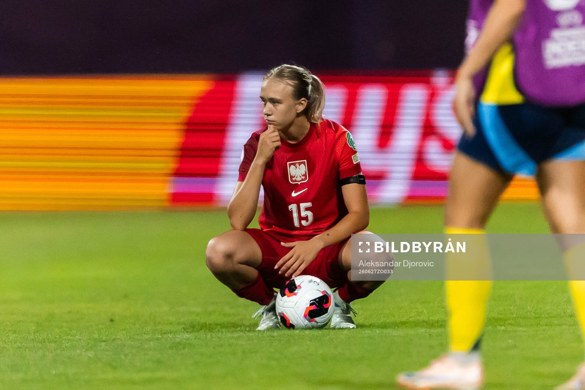 Weronika Arasniewicz of Poland looks dejected