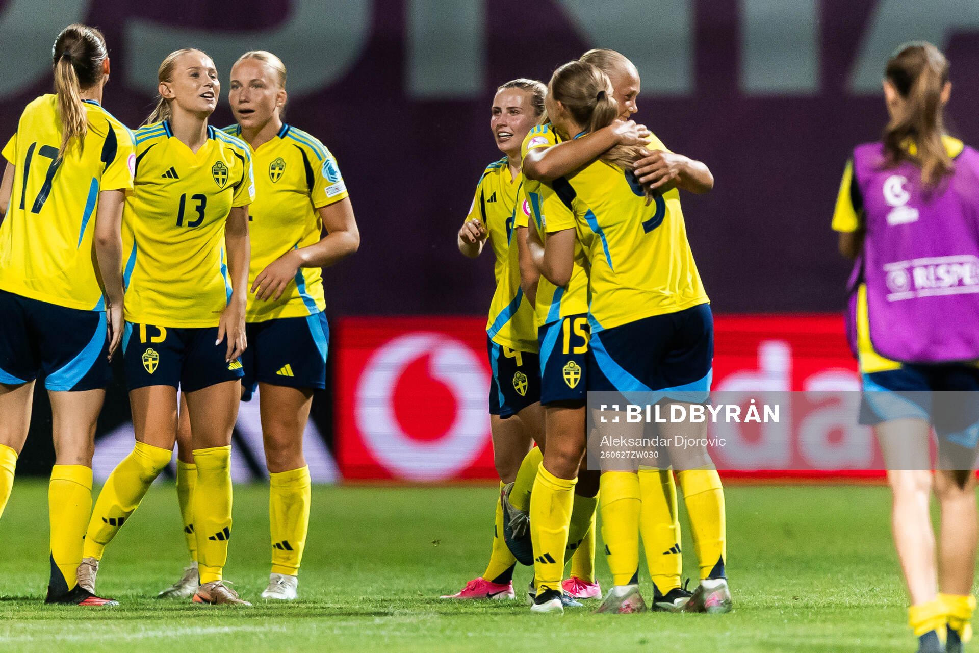 Players of Sweden celebrate
