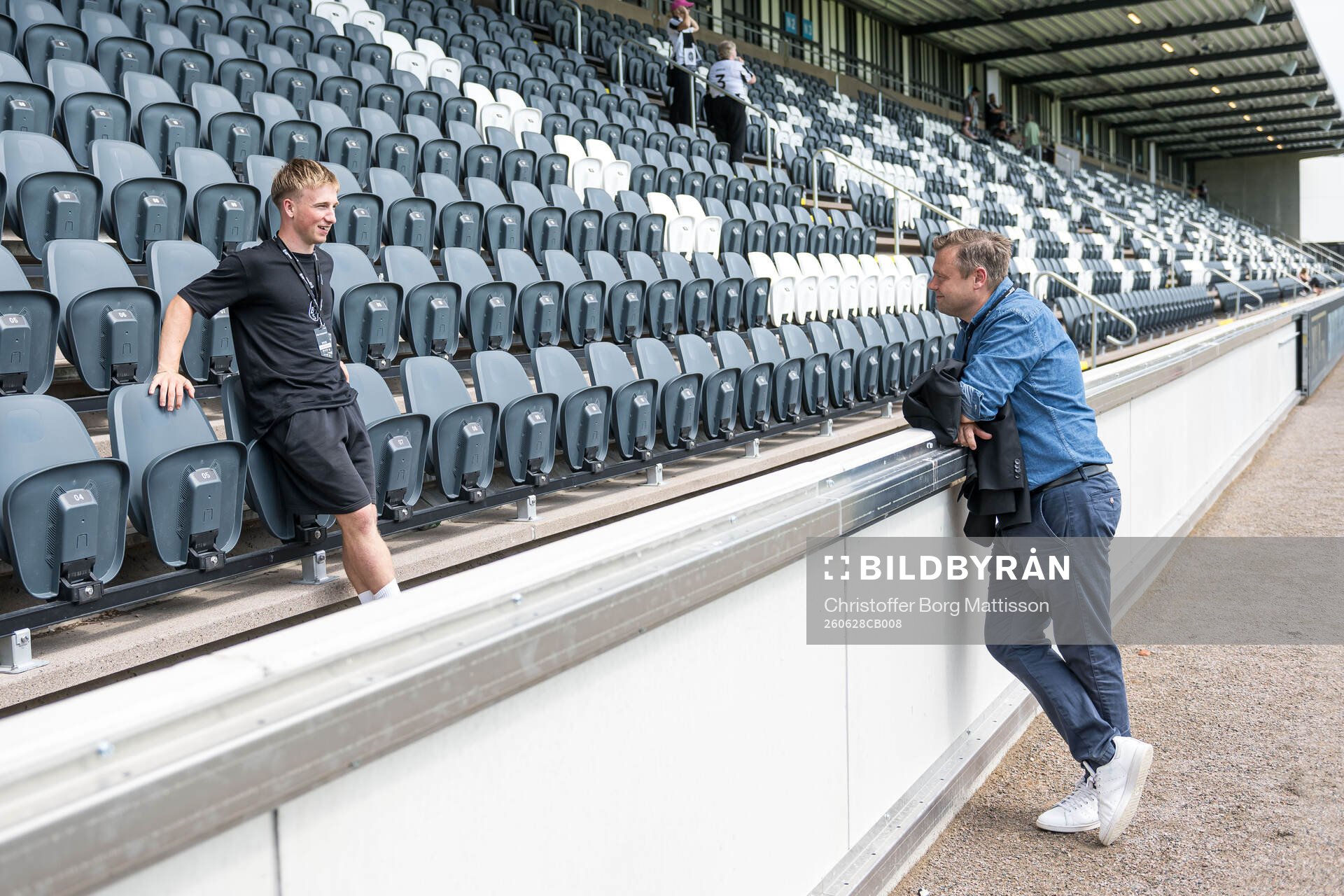 Landskronas Valentino Capotondi och sportchef Robert
