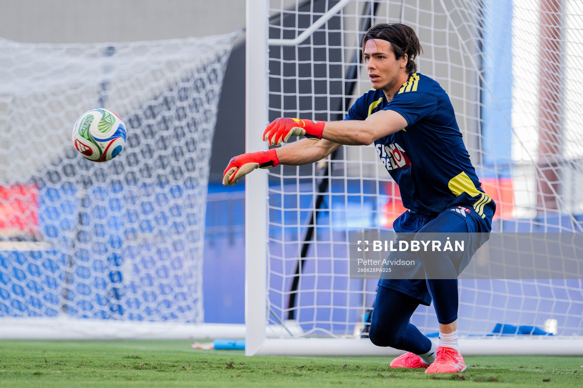 Goalkeeper Jacob Widell Zetterström of the Swedish