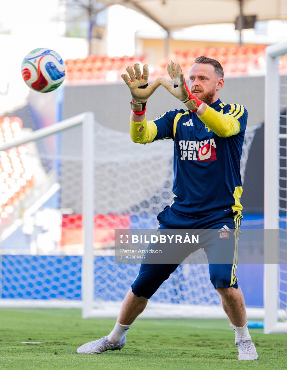 Goalkeeper Viktor Johansson of the Swedish national
