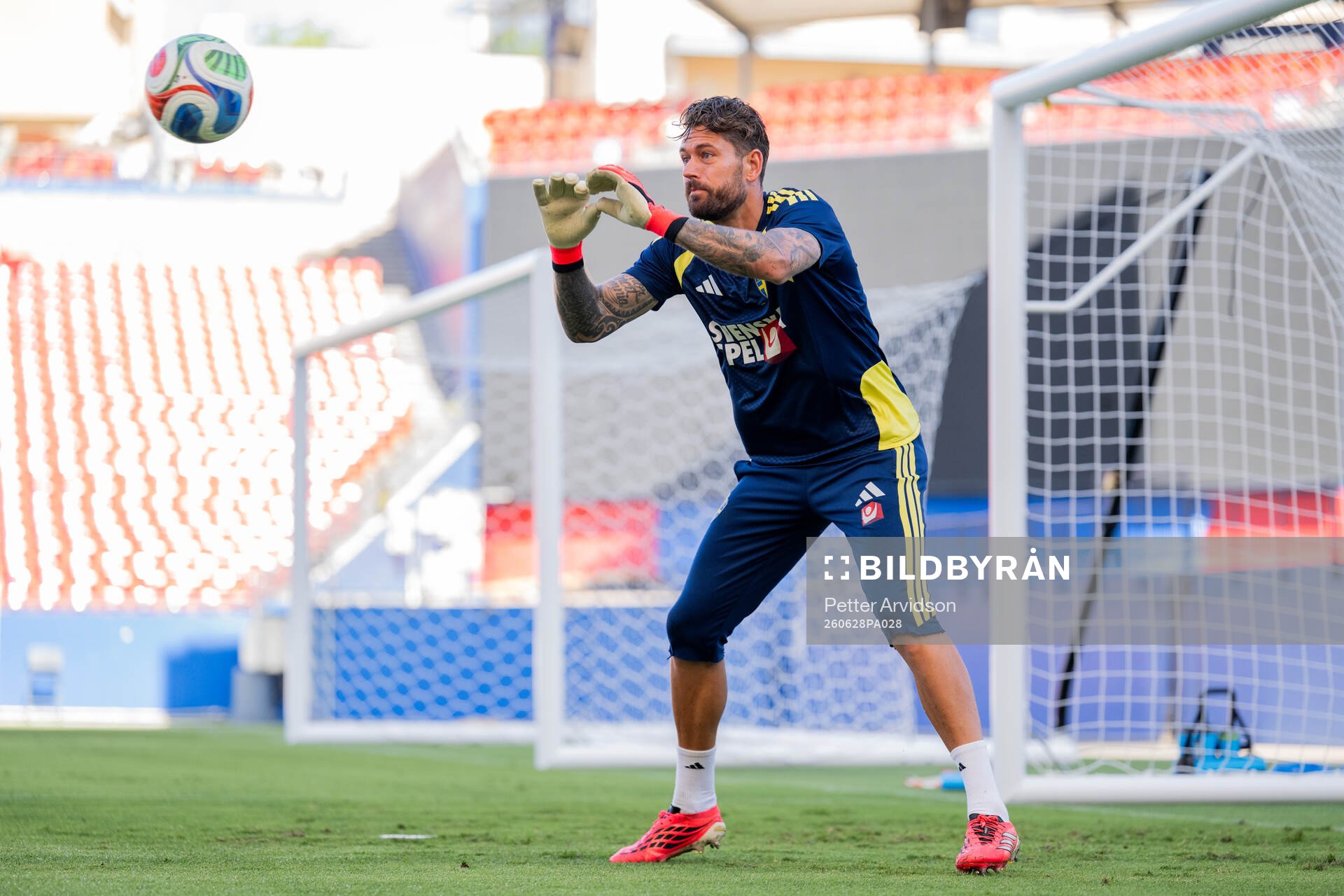 Goalkeeper Kristoffer Nordfeldt of the Swedish national