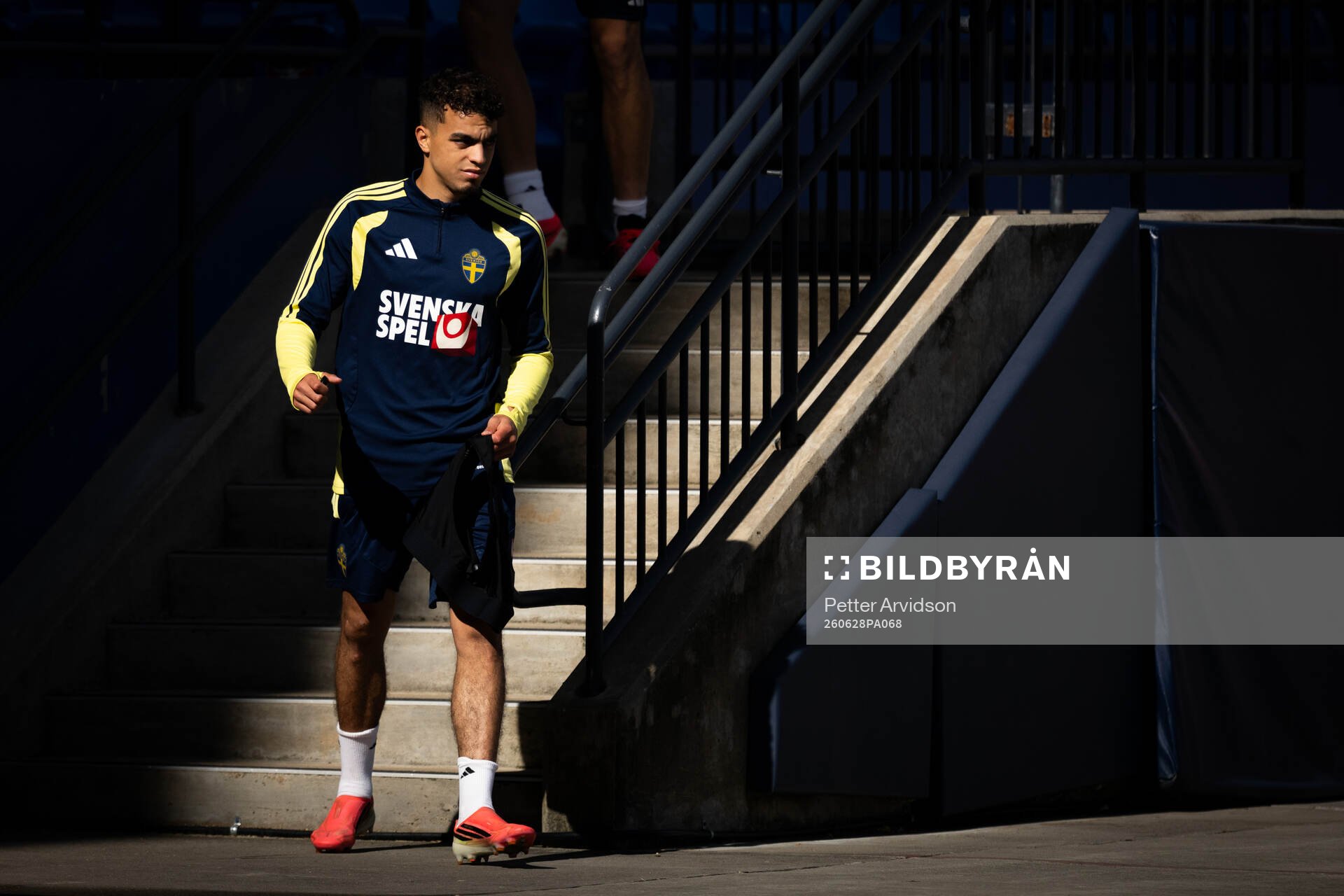 Yasin Ayari of the Swedish national football team at a