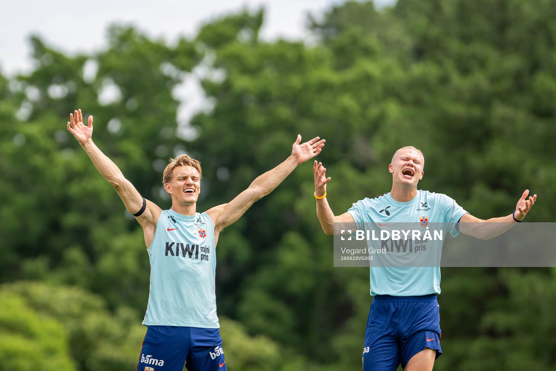 Erling Braut Haaland and Martin Ødegaard of the Norwegian