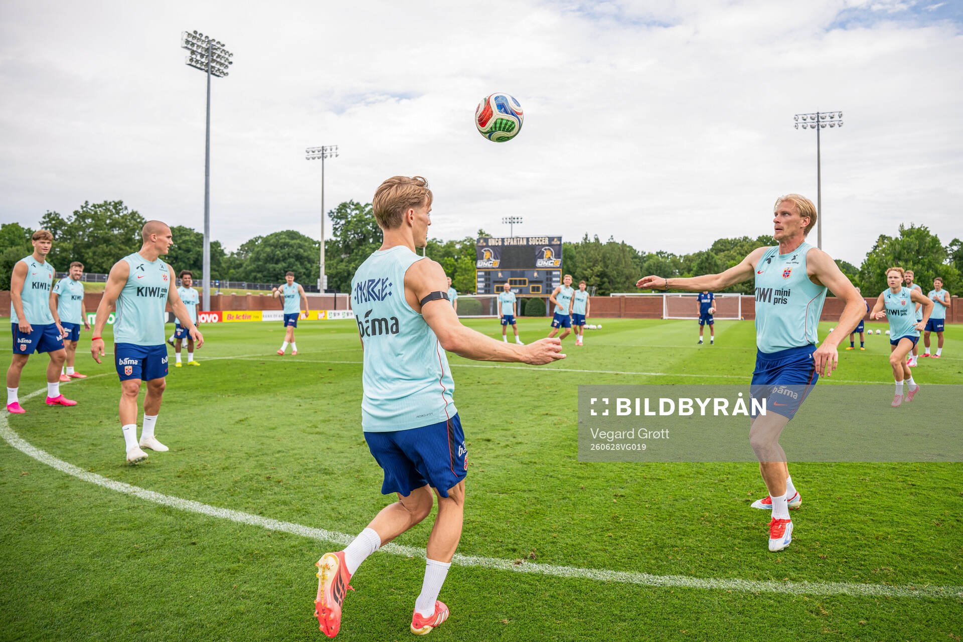 Martin Ødegaard and Morten Thorsby of the Norwegian