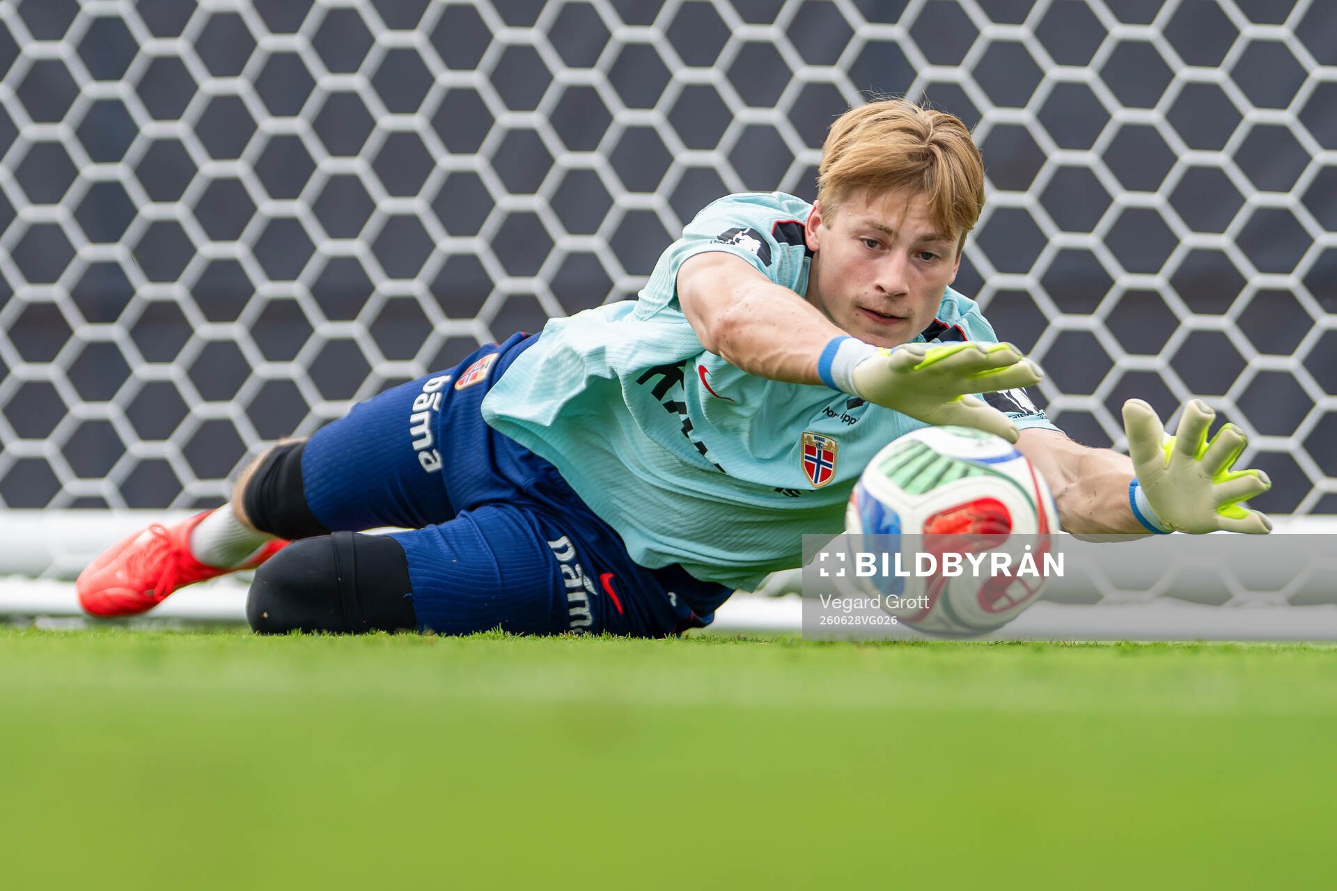 Goalkeeper Sander Tangvik of the Norwegian national