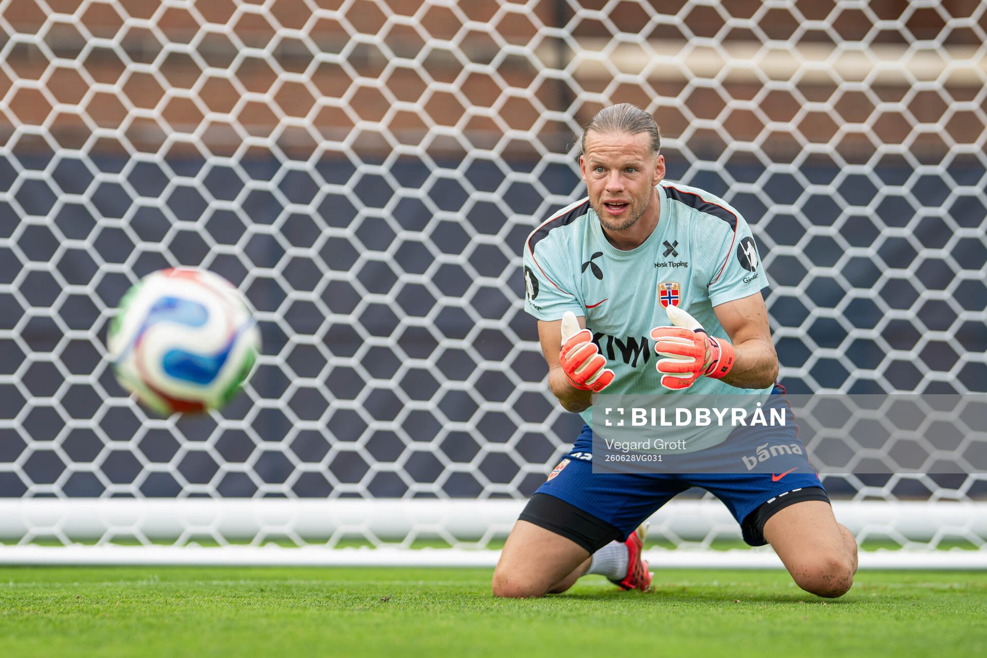 Goalkeeper Ørjan Håskjold Nyland of the Norwegian
