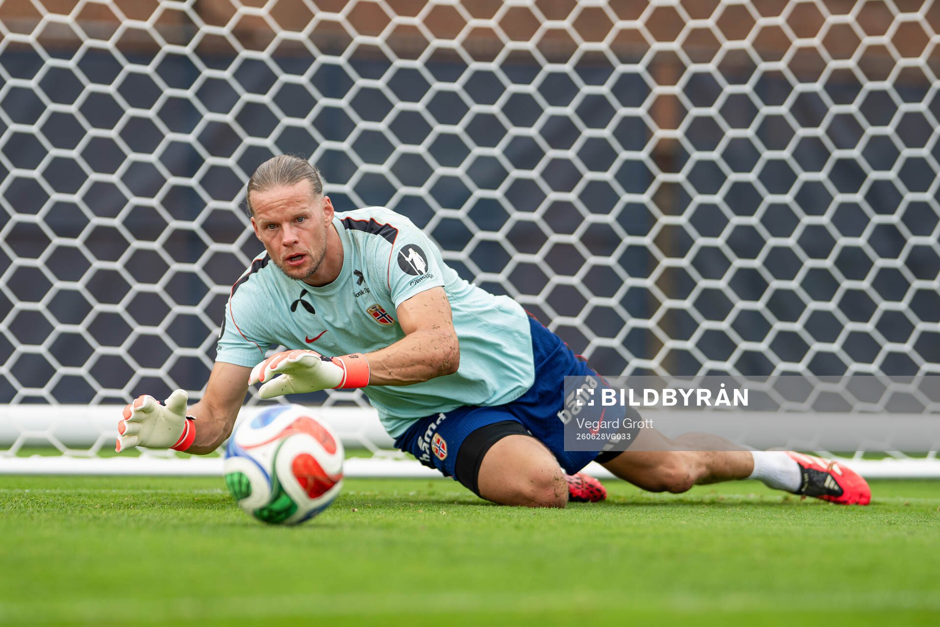 Goalkeeper Ørjan Håskjold Nyland of the Norwegian