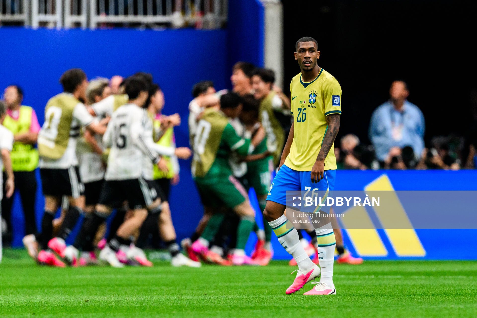 Rayan of Brazil looks dejected