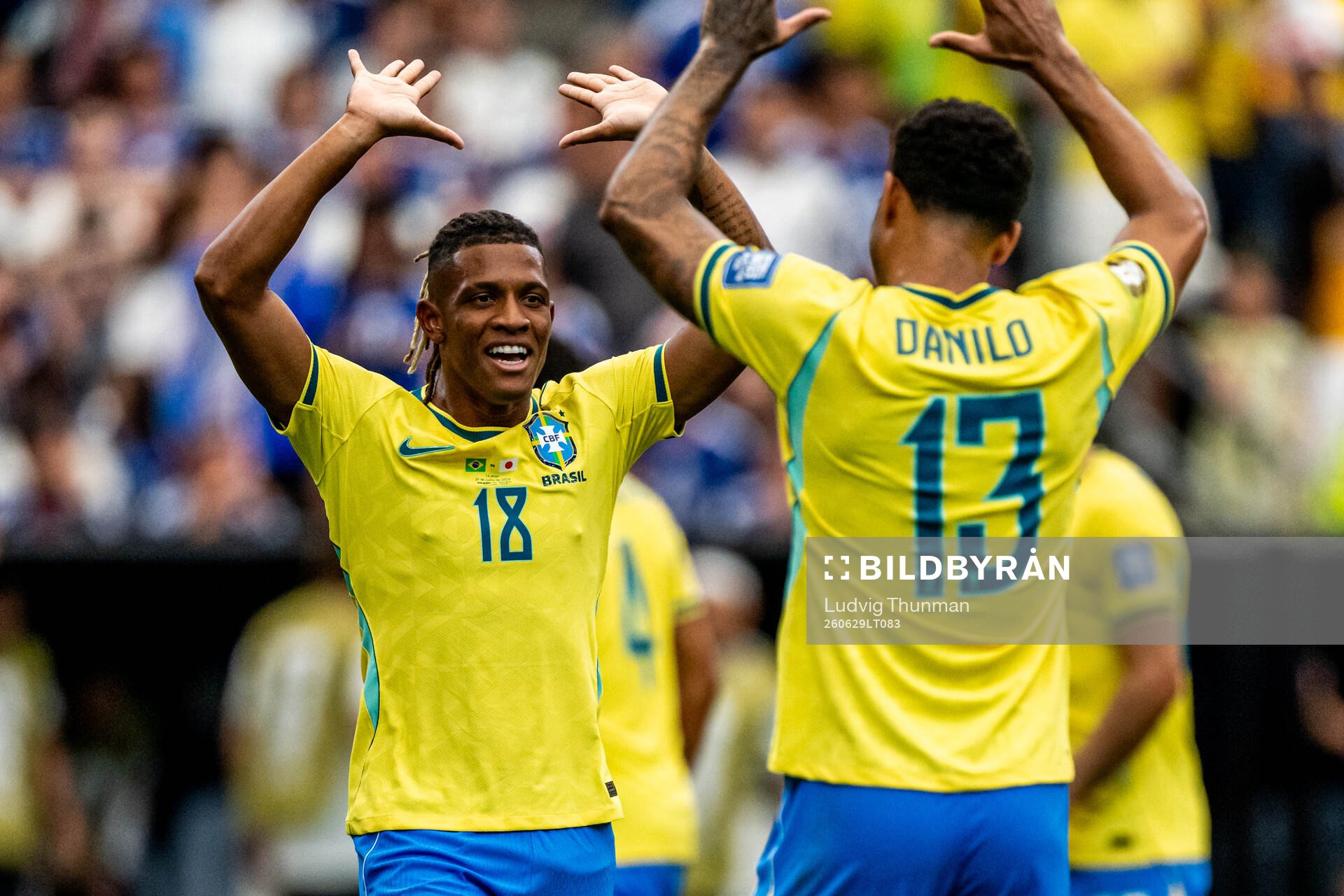 Danilo Santos and Danilo of Brazil celebrates