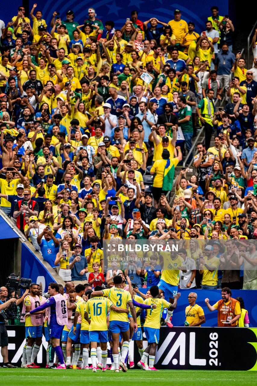 Players of Brazil celebrating