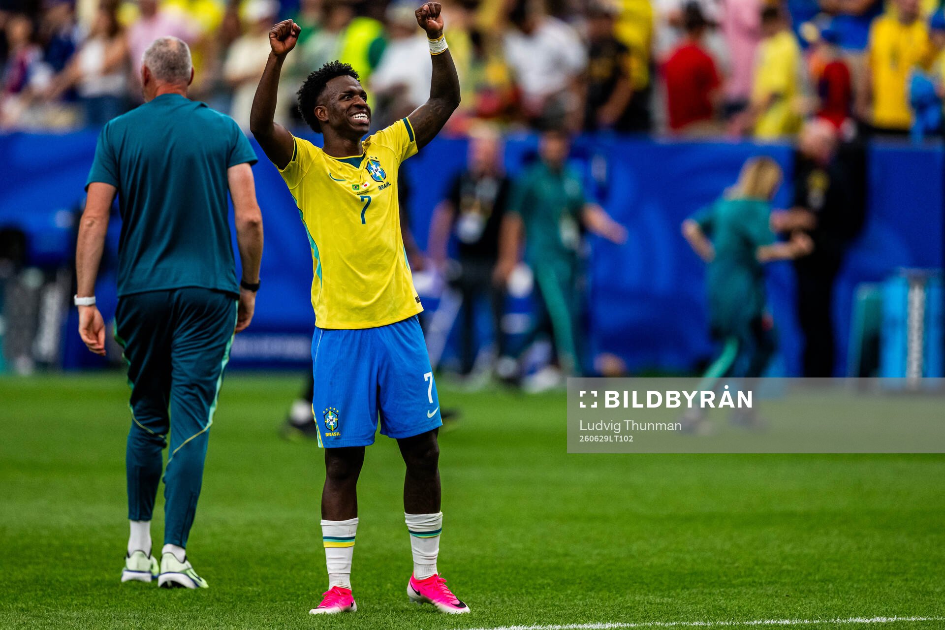 Vinicius Junior of Brazil celebrates