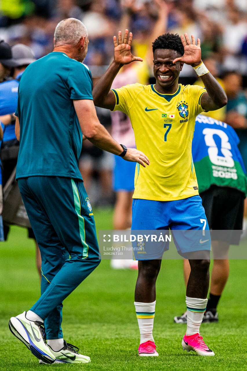 Vinicius Junior of Brazil celebrates