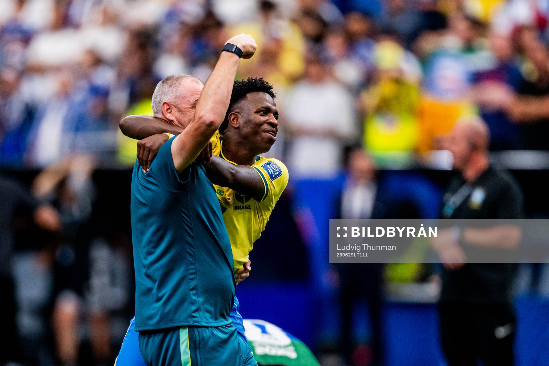 Vinicius Junior of Brazil celebrates