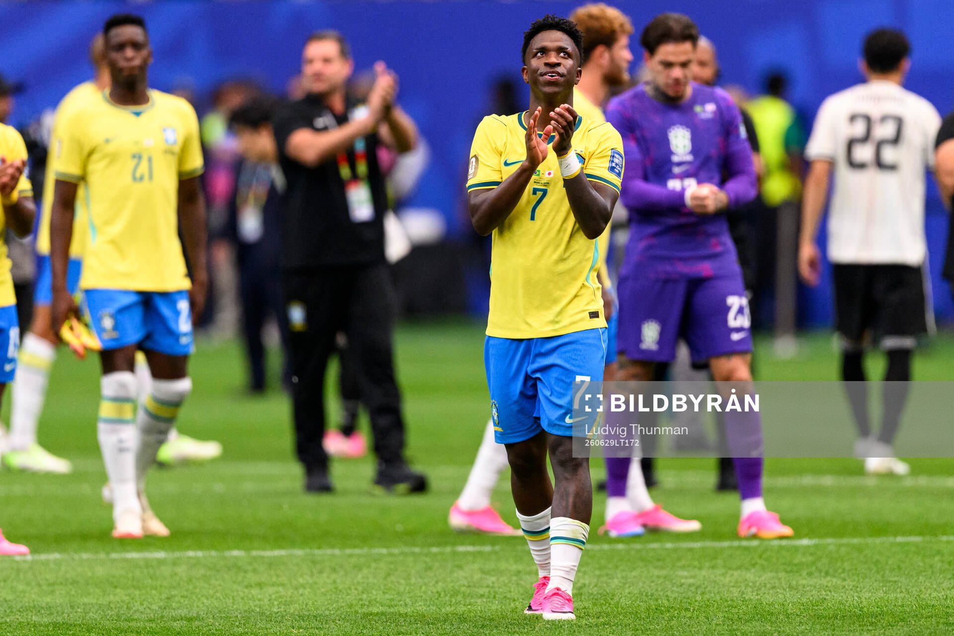Vinicius Junior of Brazil celebrates