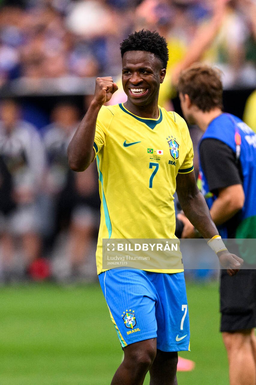 Vinicius Junior of Brazil celebrates